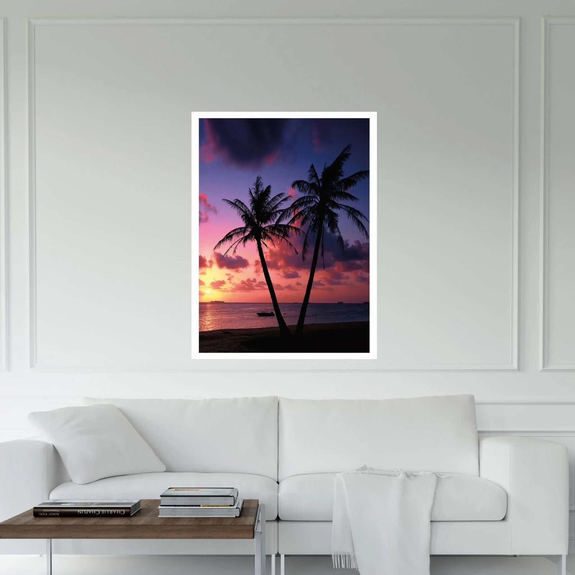 Sunset on the Beach Print on Canvas , Canvas Wall Set , Extra Large Wall Art Ready To Hang - Y Canvas