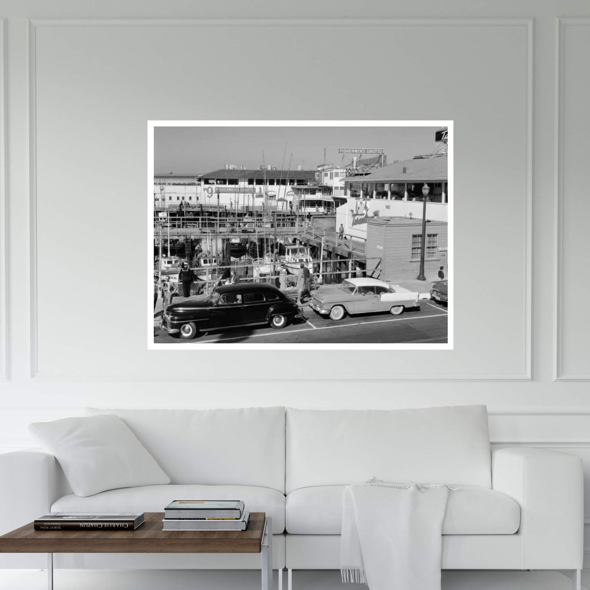 1950s-1960s Fisherman's Wharf San Francisco Ca USA Canvas Wall Art - Y Canvas