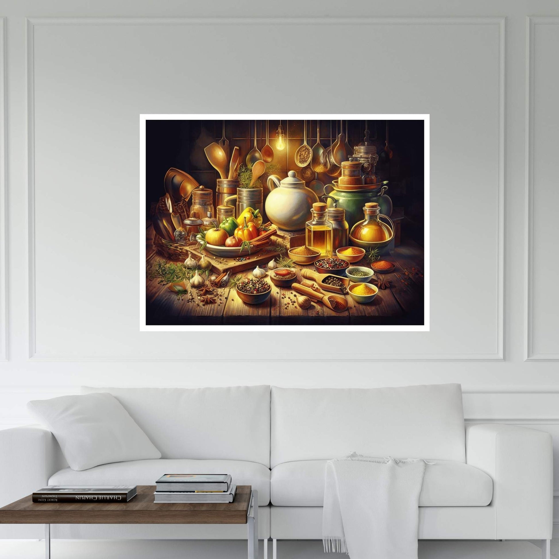 Spices Kitchen Wall Art, Food Artwork, Abstract Wall Decor, Indian Spices Canvas, Modern Wall Decor Home Decor - Y Canvas