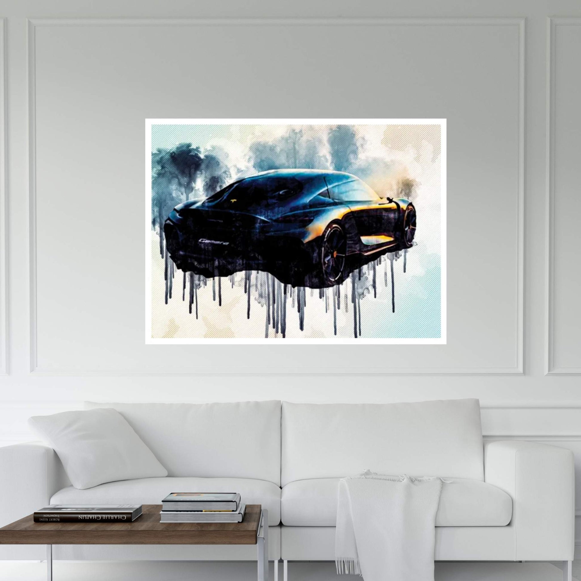 Koenigsegg Gemera 2020 Rear View Exterior Hypercar New Gray Gemera Evening Sunset Supercars Canvas Wall Art - Y Canvas