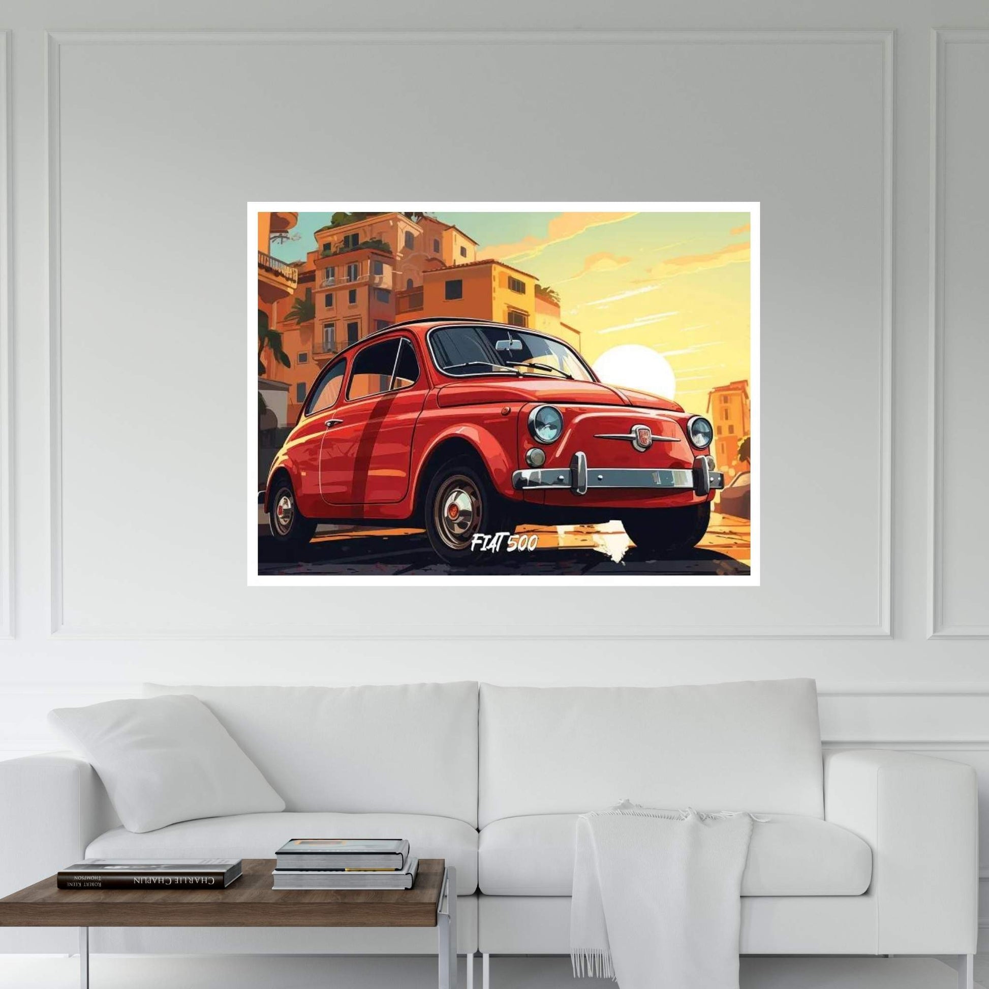 Fiat 500 Comic Canvas Wall Art - Y Canvas