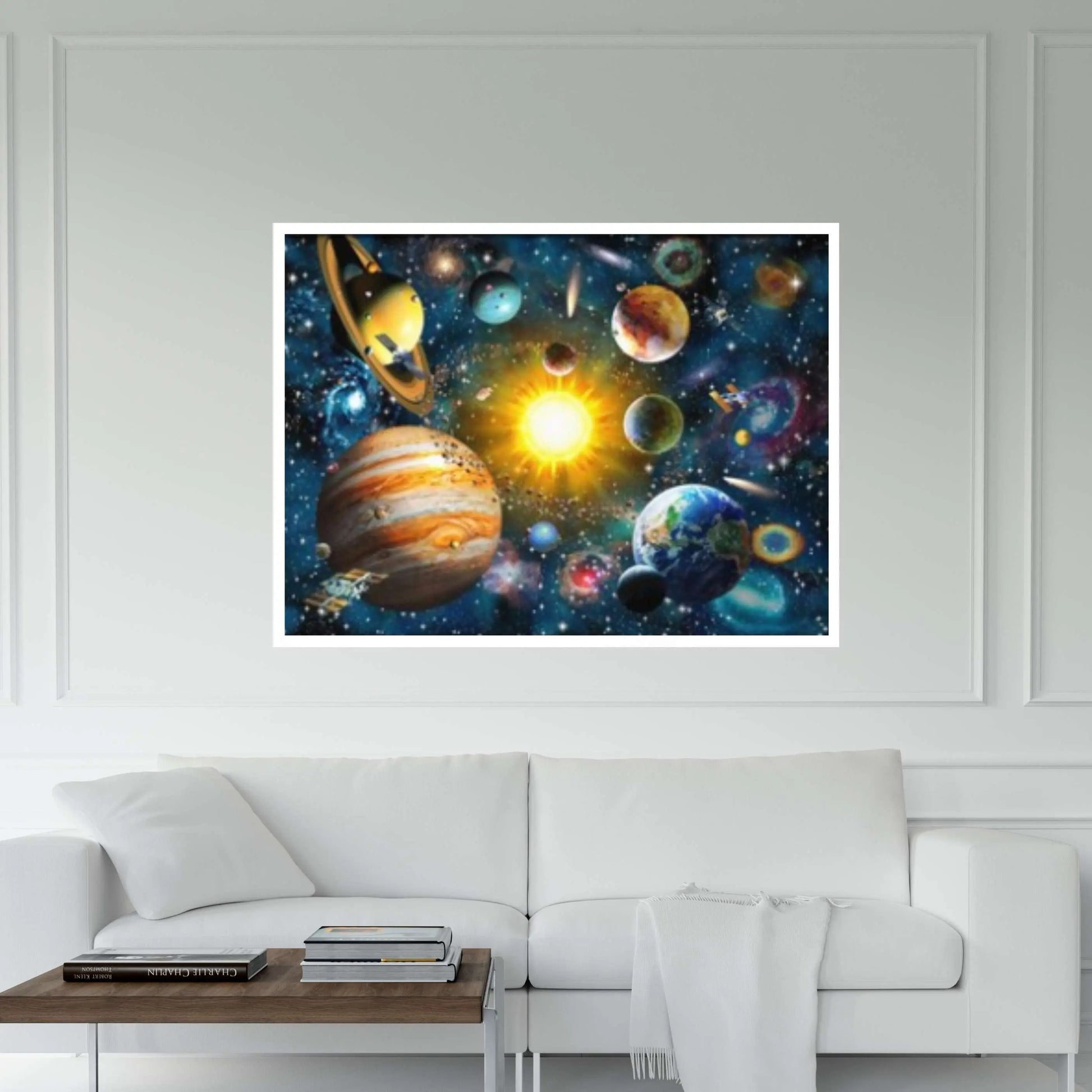 Amazing Solar System Outer Space Canvas Wall Art ,Floating Frame Option, Extra Large Canvas Wall Art Print on Canvas - Y Canvas