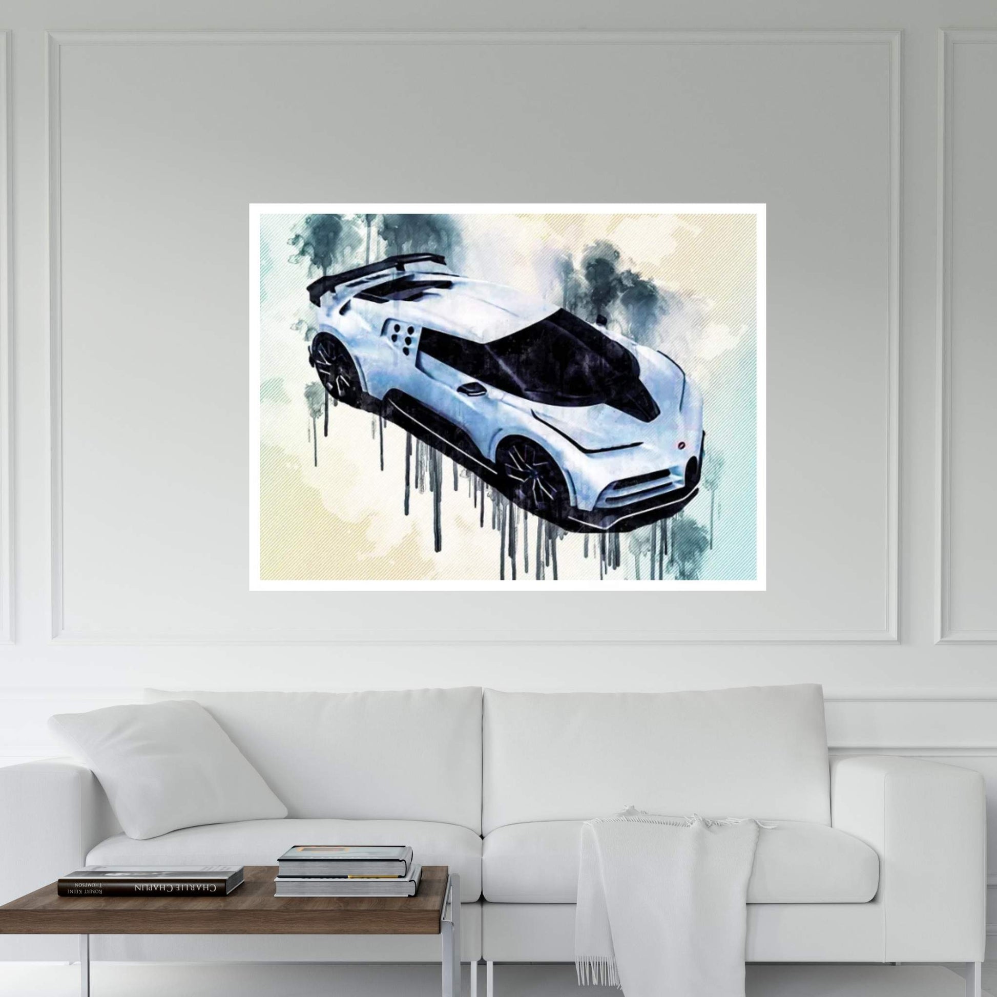 Bugatti Centodieci 2020 1600-Hp Hypercar Exterior Top View Canvas Wall Art - Y Canvas