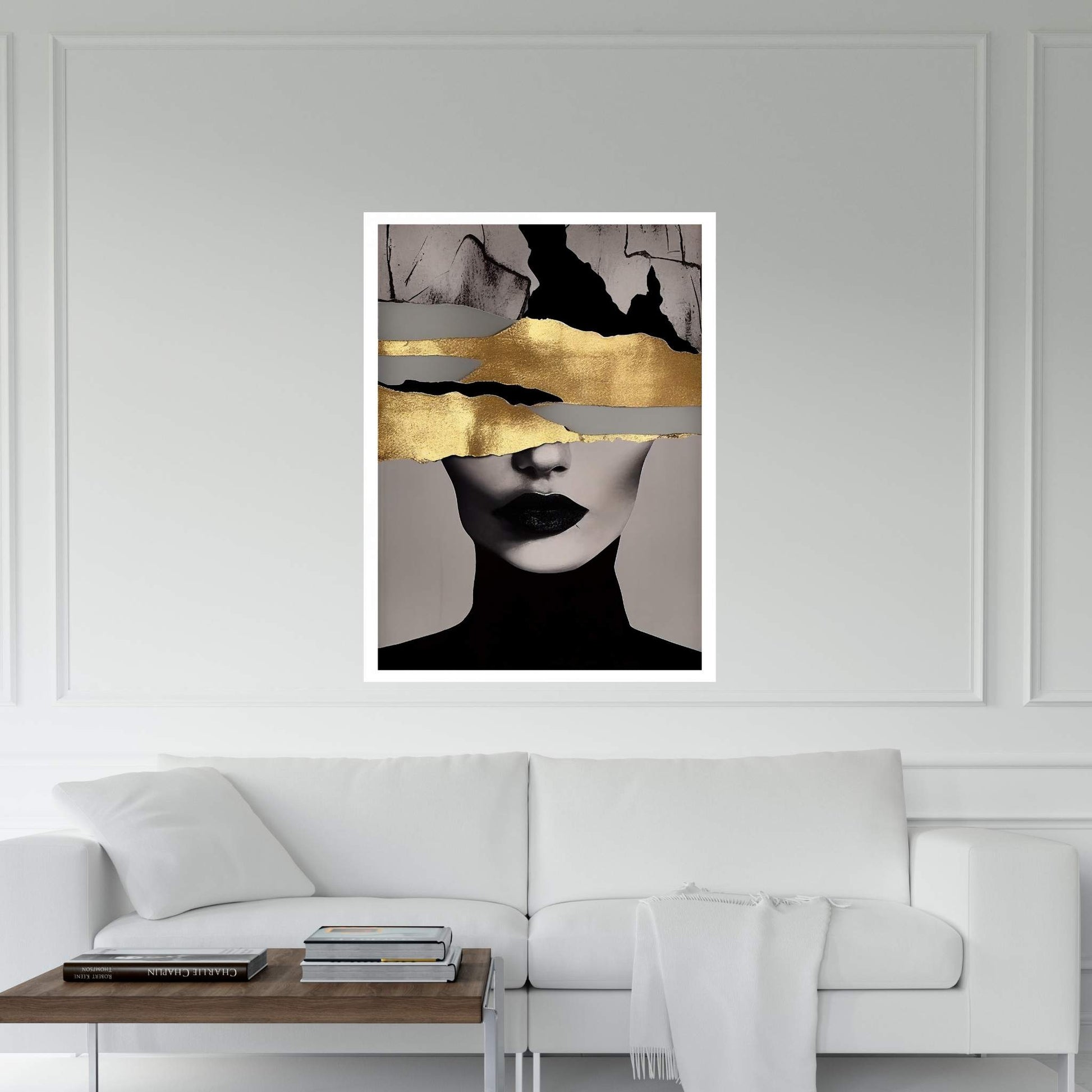 Modern Woman Gold Details Canvas Wall Art - Y Canvas