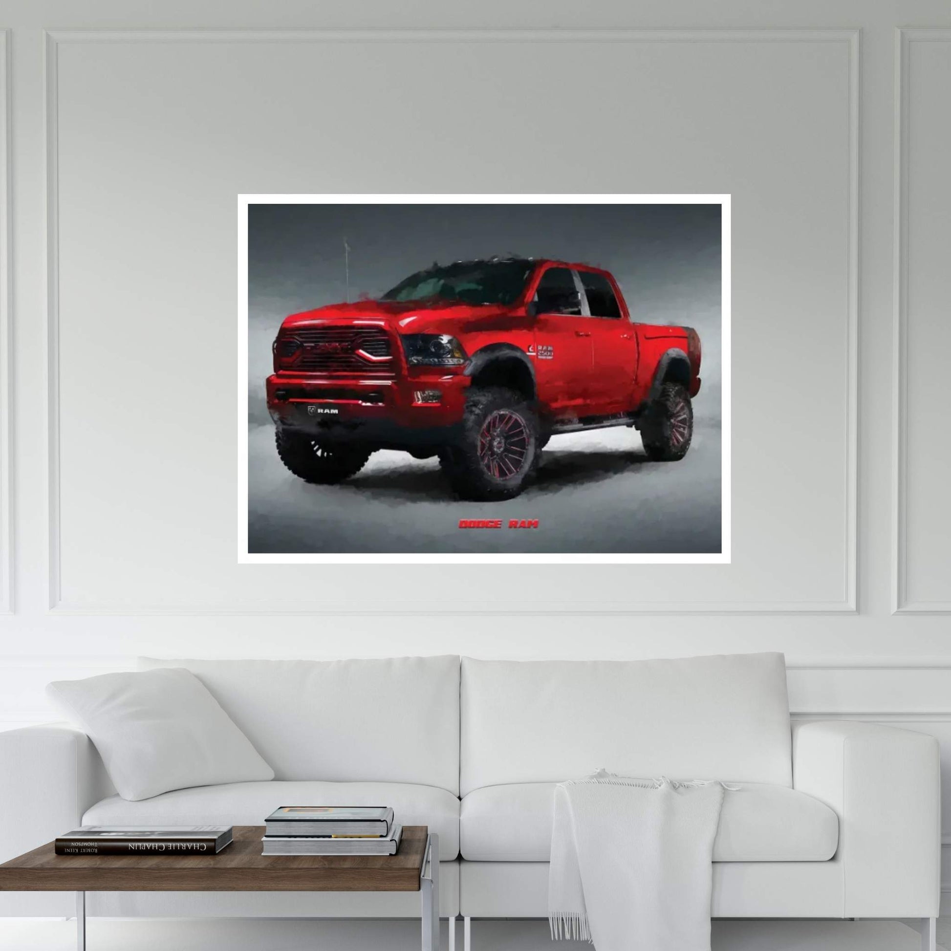 Dodge Ram In Watercolor Canvas Wall Art - Y Canvas