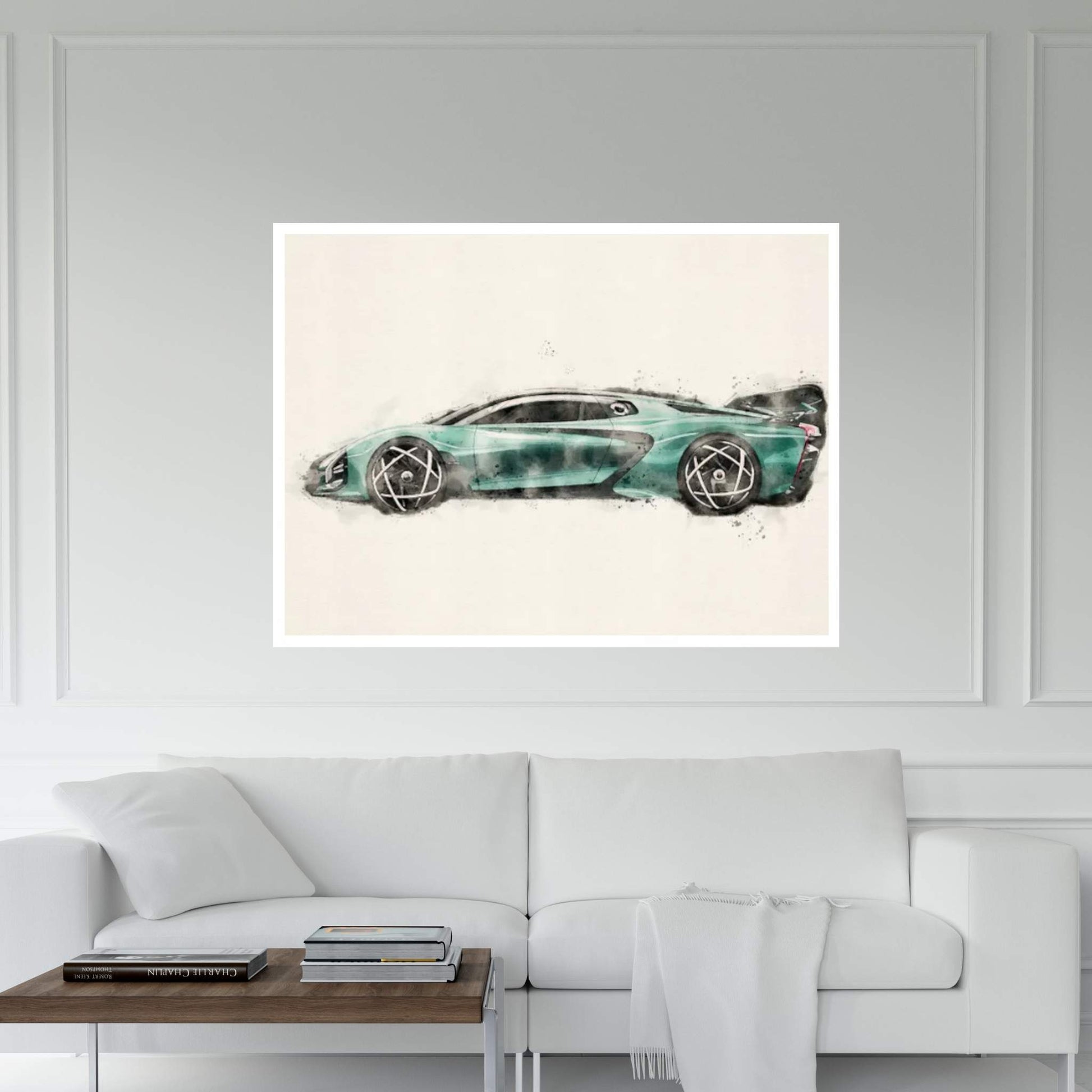 Hongqi S9 In Watercolor vII Canvas Wall Art - Y Canvas