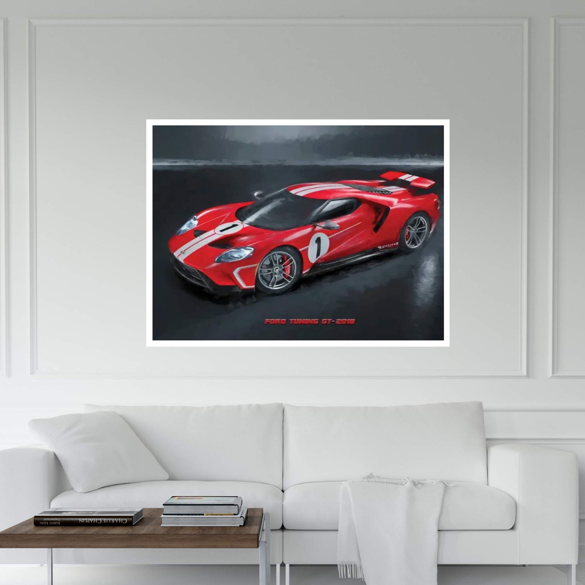 Ford Tuning GT In Watercolor Canvas Wall Art - Y Canvas