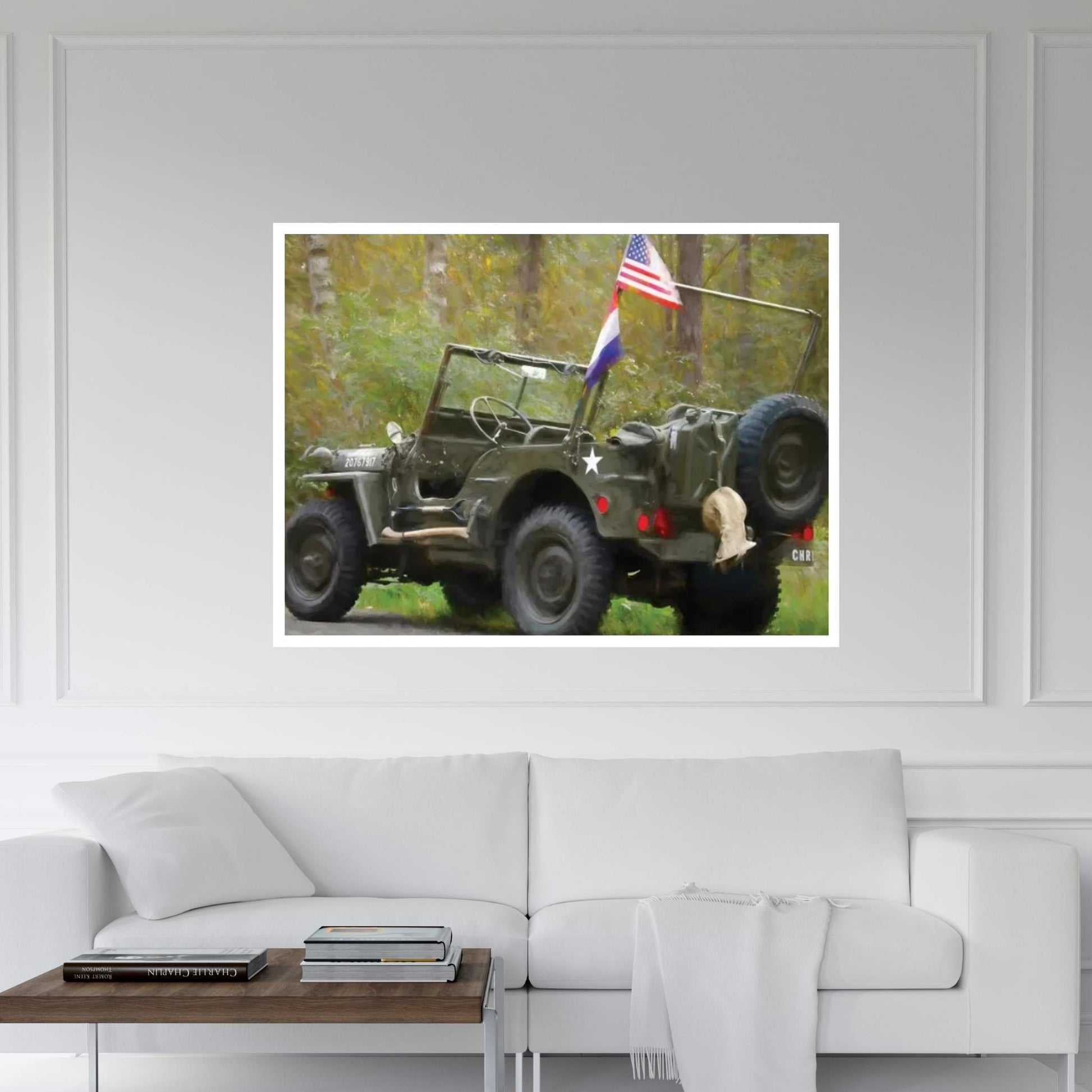 Jeep Willys In Watercolor Canvas Wall Art - Y Canvas