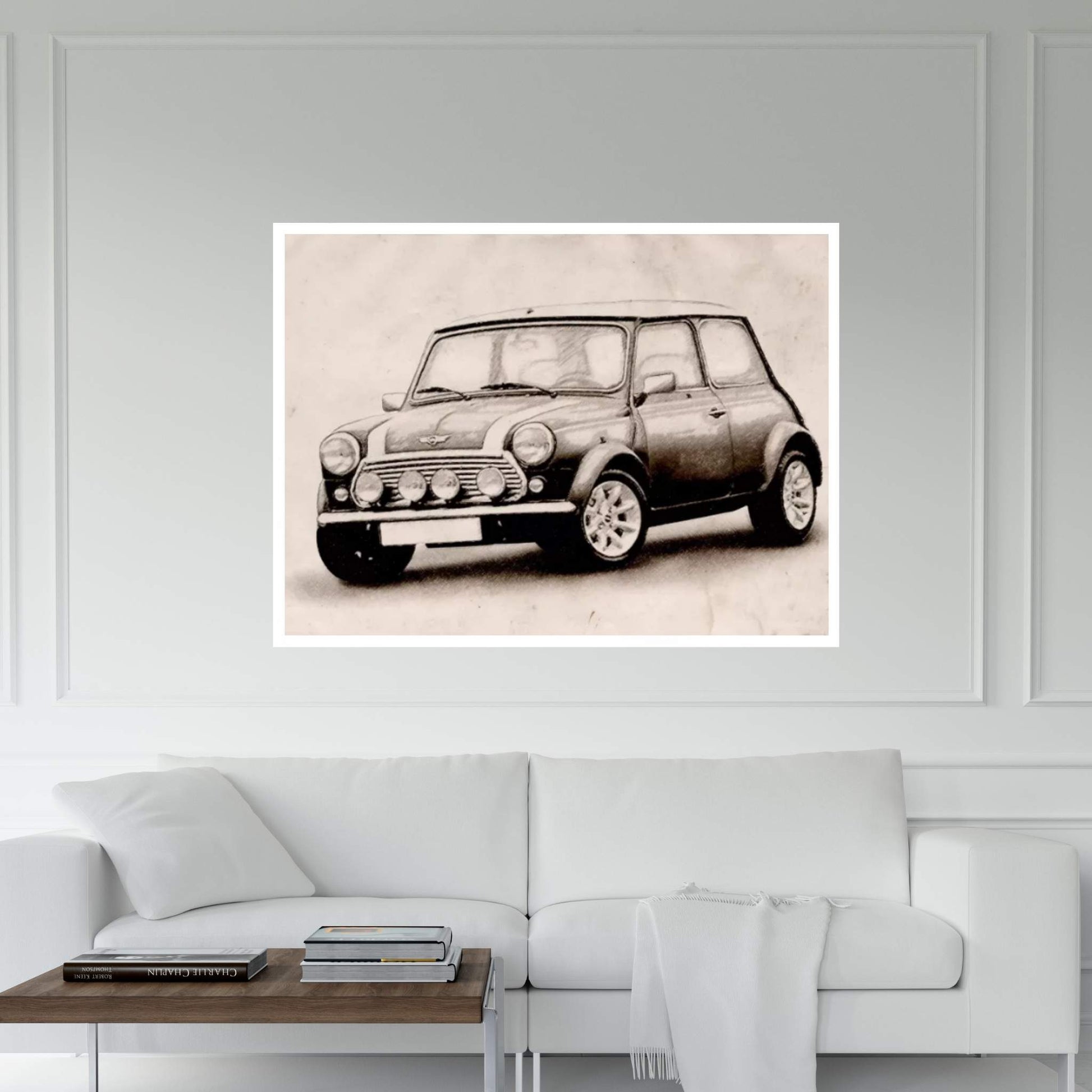 Mini Cooper Sketch Canvas Wall Art - Y Canvas