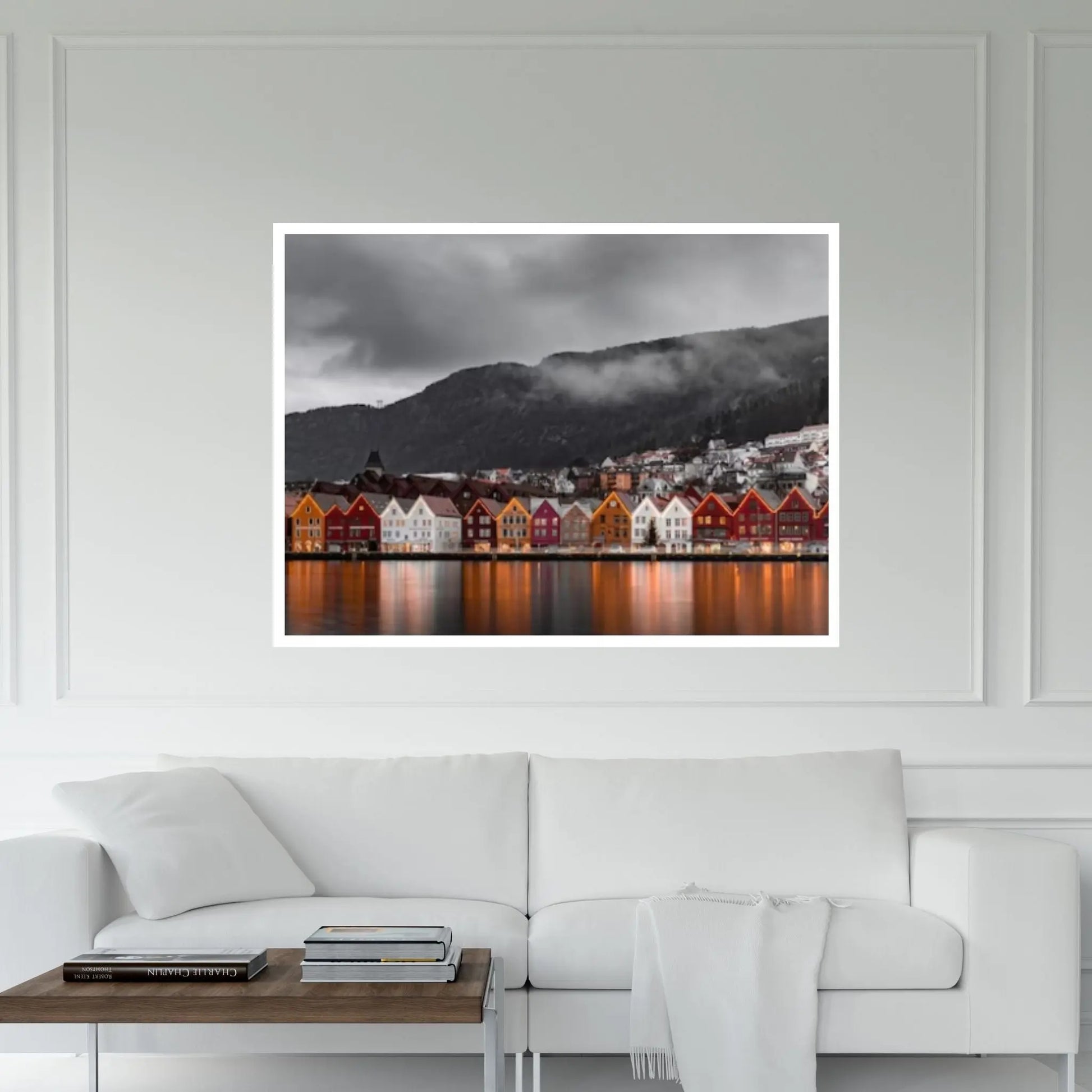 Norway Art Canvas Poster/Gift/Printed Famous Places Art Canvas-Bryggen Bergen Pictures Wall Art - Y Canvas
