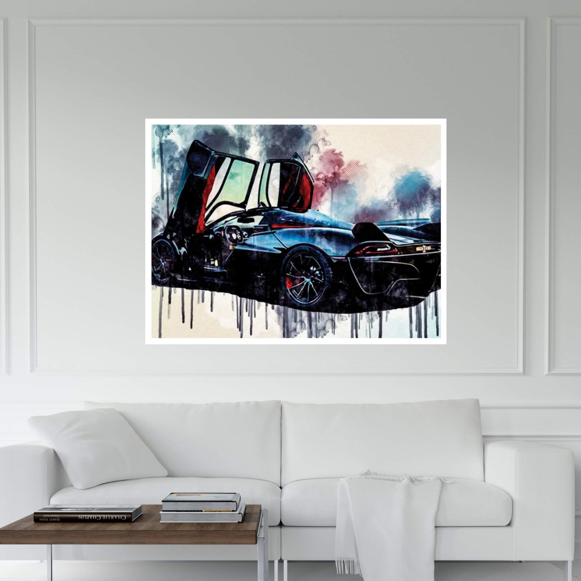 2020 SSC Tuatara Rear View Luxury Hypercar New Black Ssc Tuatara Sports Canvas Wall Art - Y Canvas