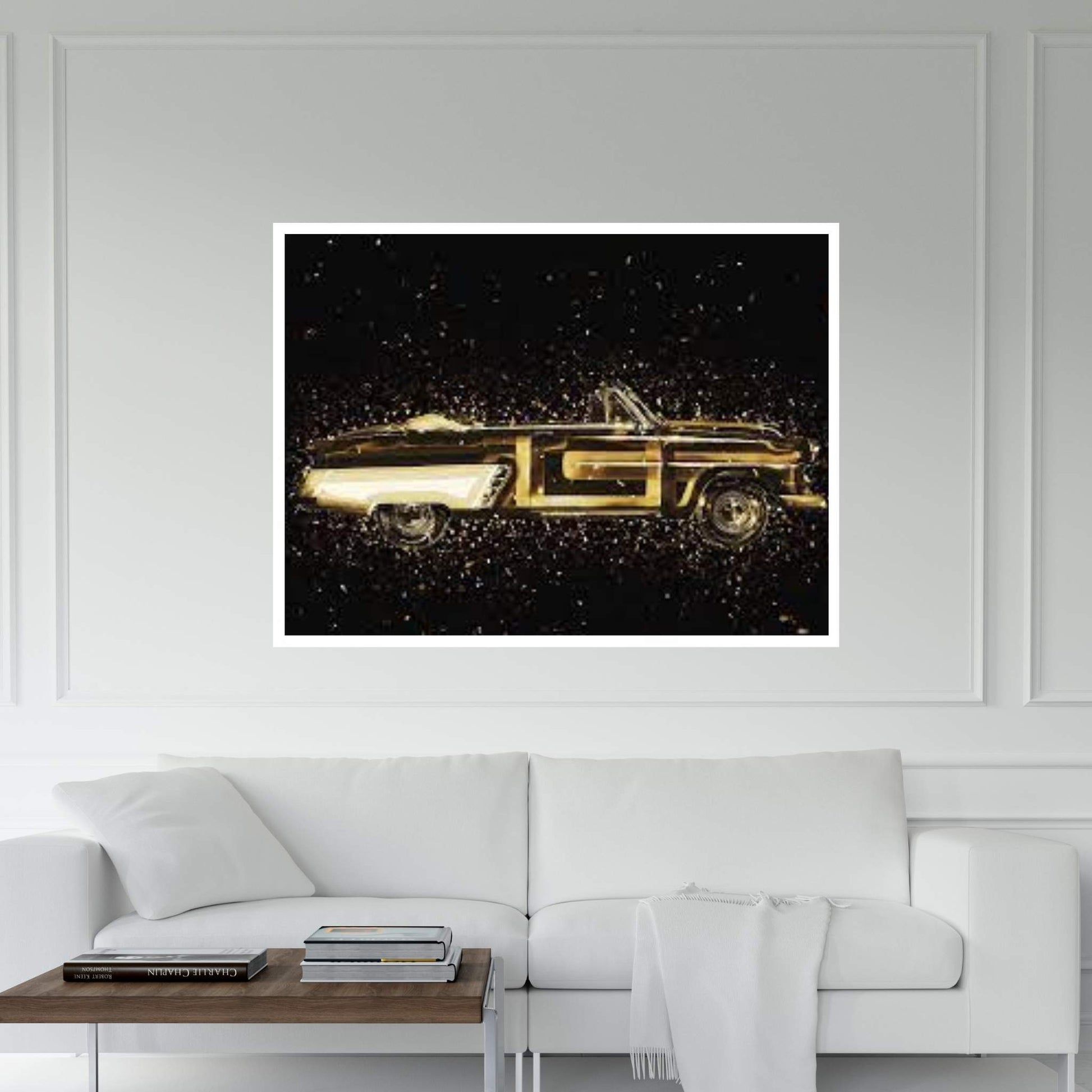 Golden - Vintage Car Canvas Wall Art - Y Canvas