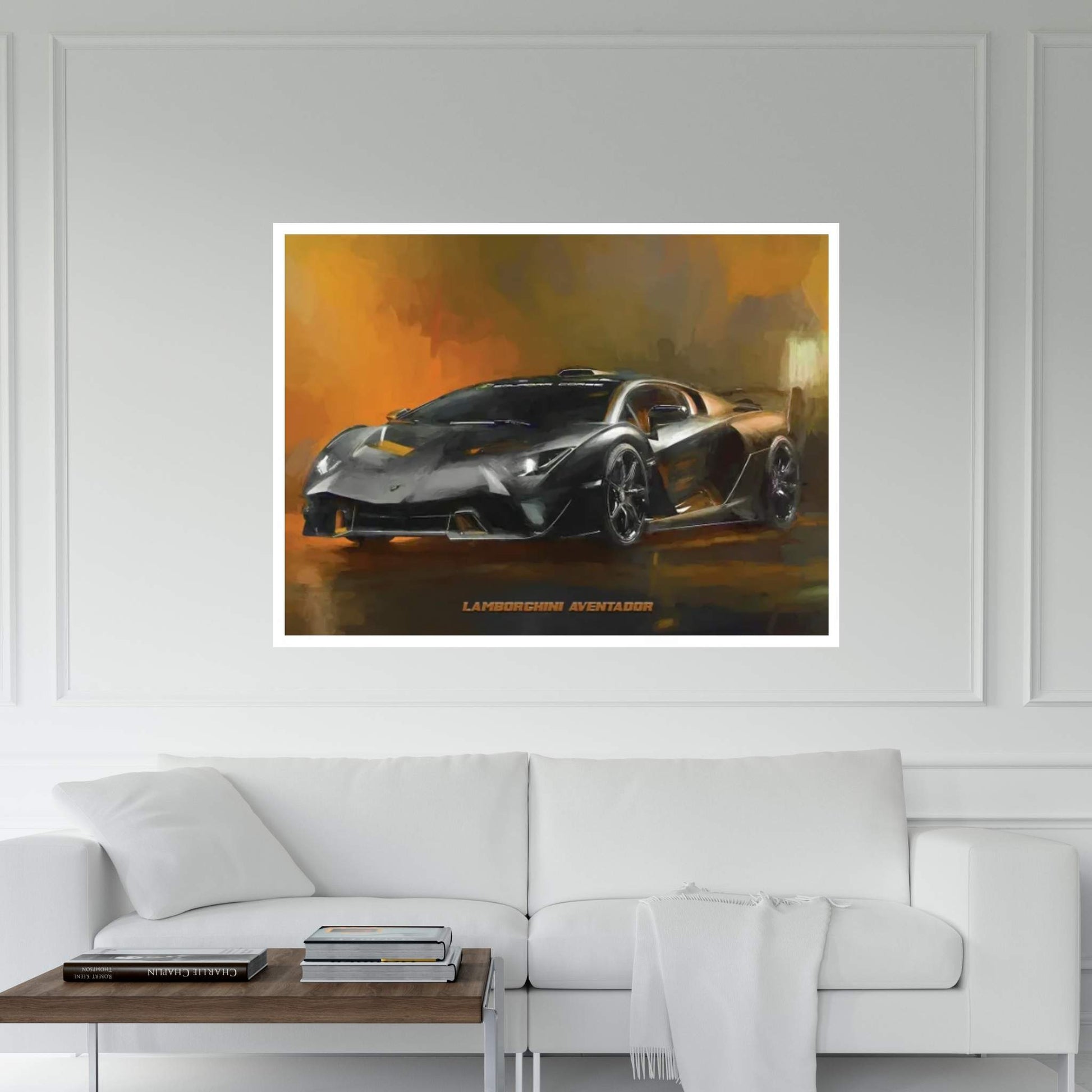 Lamborghini 2018 Aventador In Watercolor Canvas Wall Art - Y Canvas