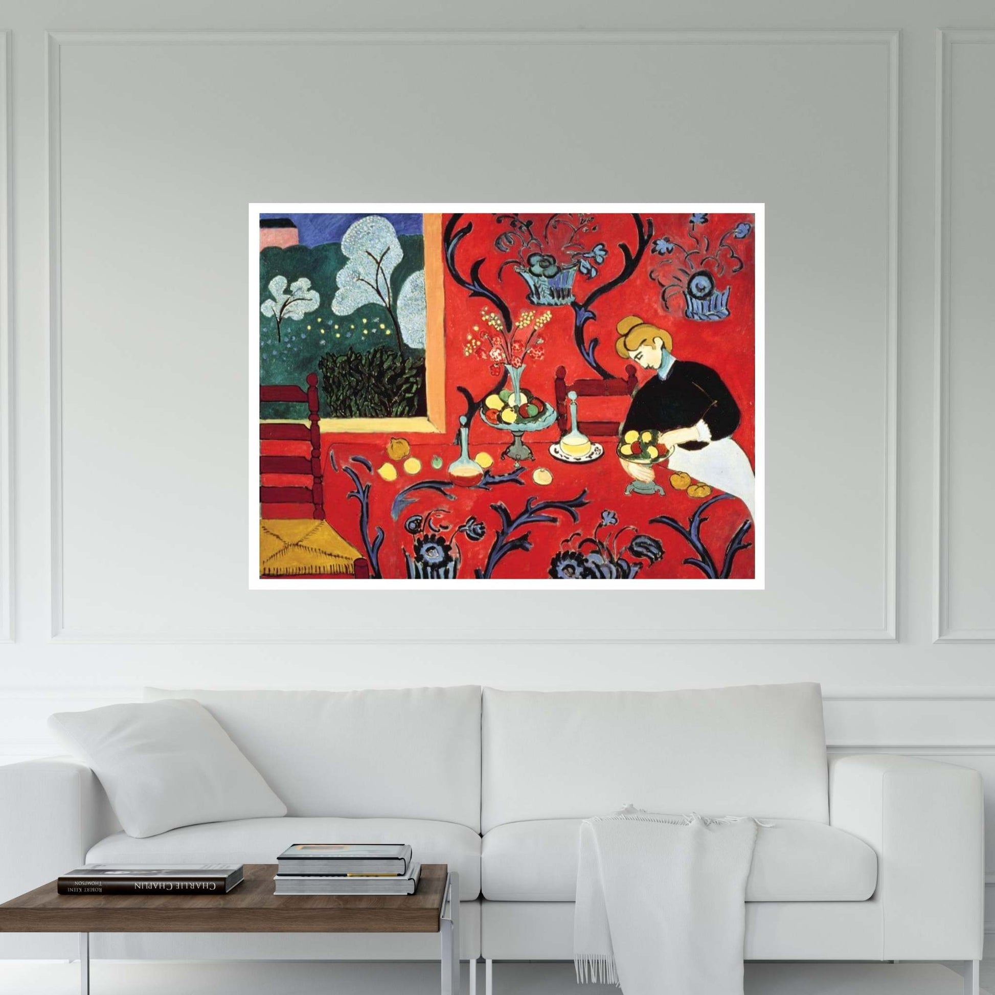 Breakfast in the Red Room Canvas Wall Art - Y Canvas