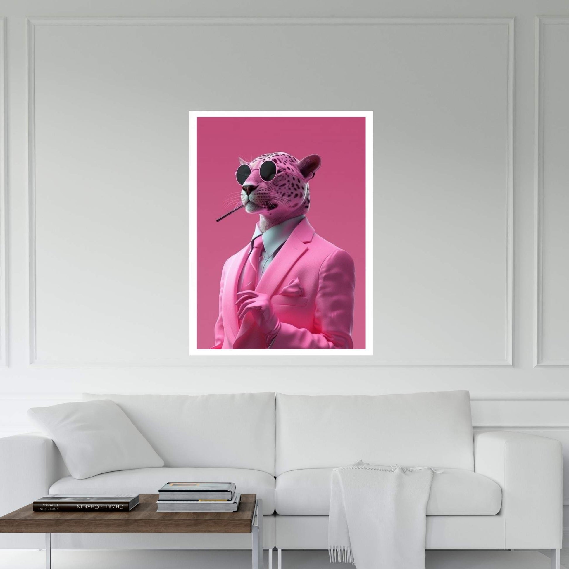 Smoking Pink Panther Canvas Wall Art - Y Canvas