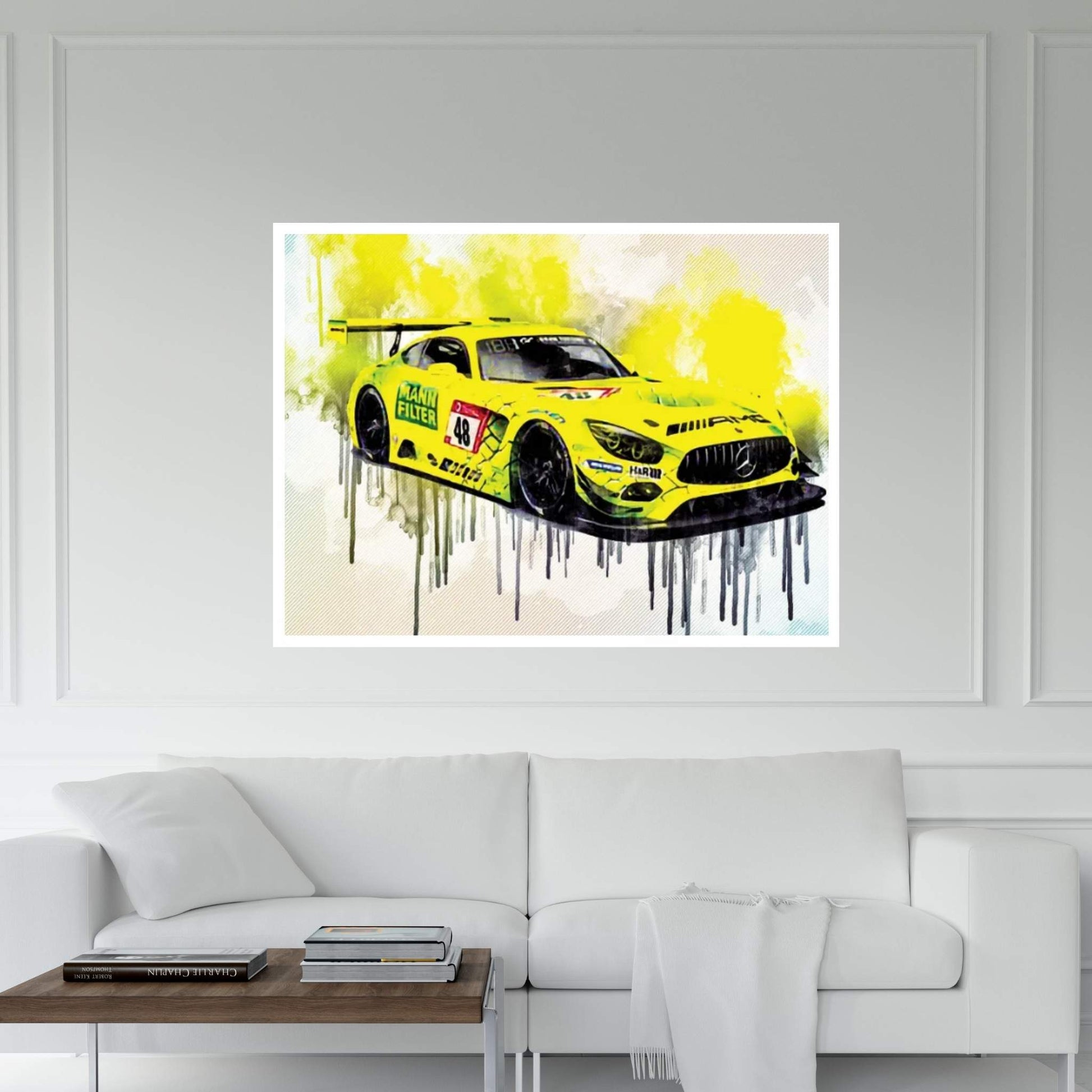 Mercedes-Amg Gt3 2019 Racing Car German Sports Cars Team Mann-Filter Adac Gt Masters Christian Hohenadel Lance David Arnold Raf Canvas Wall Art - Y Canvas