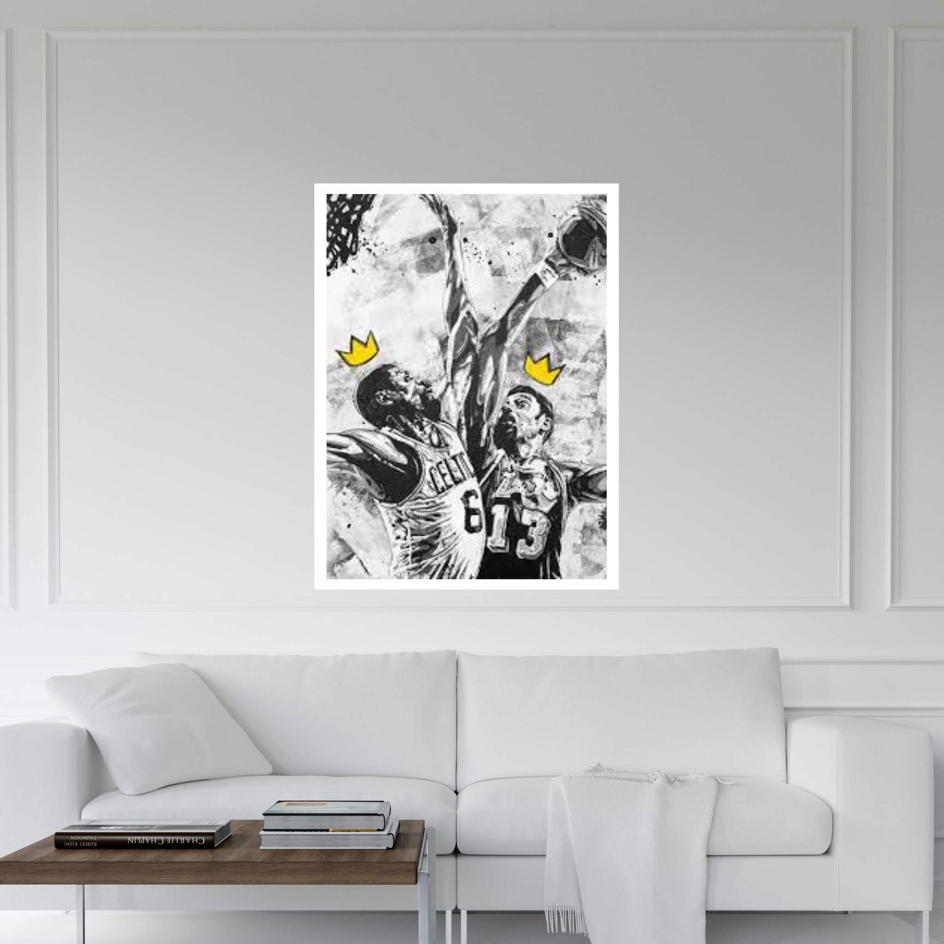 Wilt Chamberlain & Bill Russell Canvas Wall Art - Y Canvas