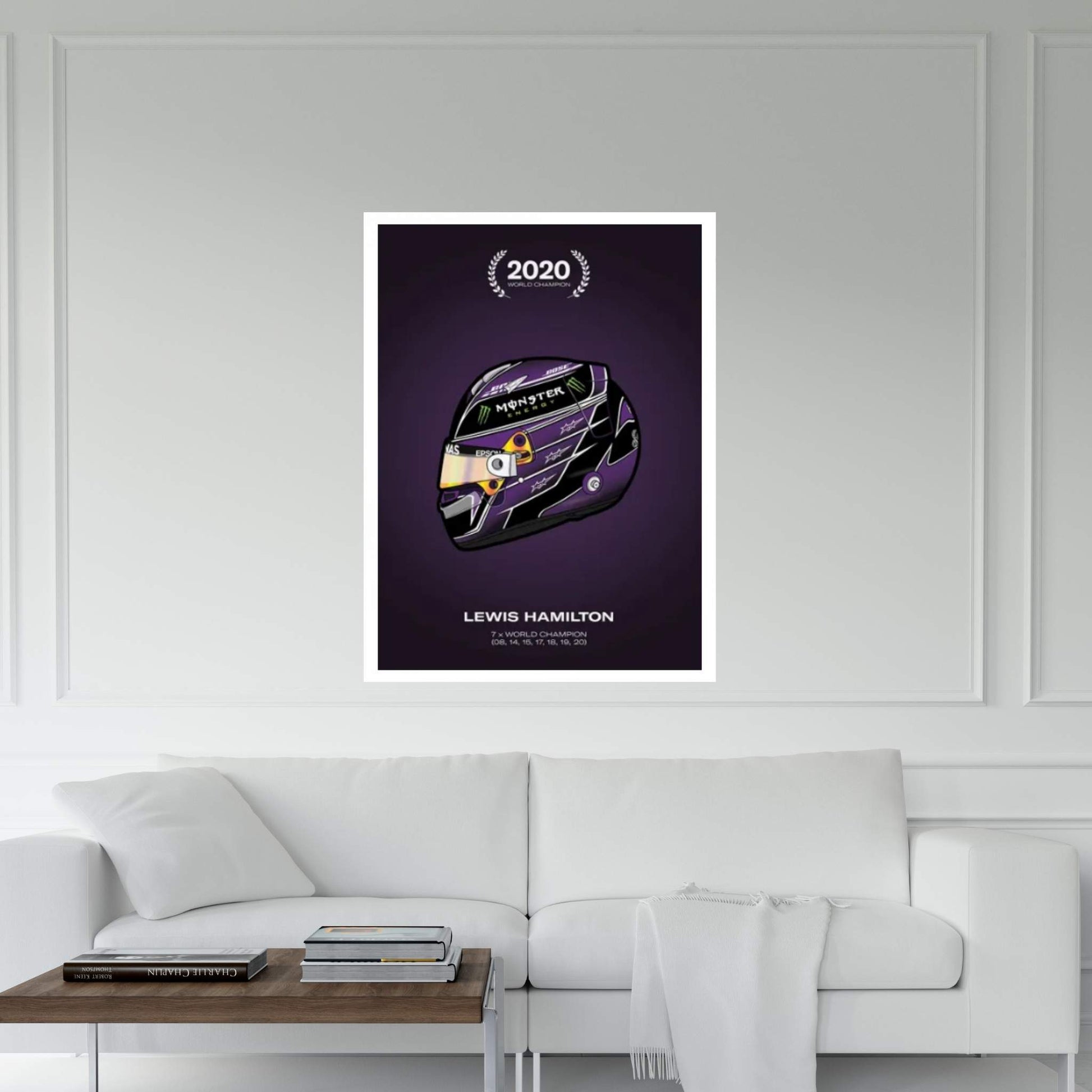 Lewis Hamilton Championship Helmet Canvas Wall Art - Y Canvas