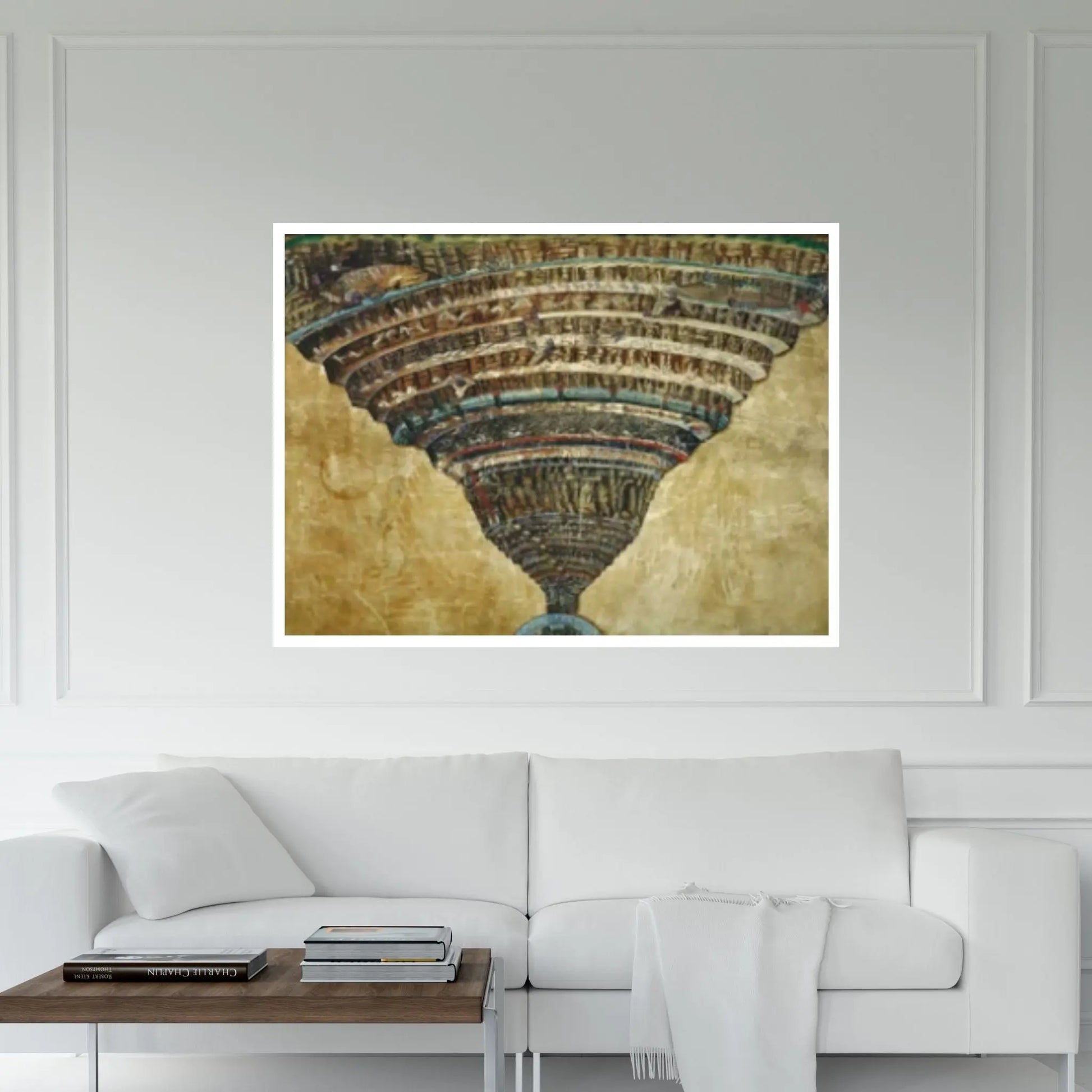 Sandro Botticelli : The Map of Hell - Dante, The Divine Comedy (1485) Canvas Wall Art Print Poster - Y Canvas