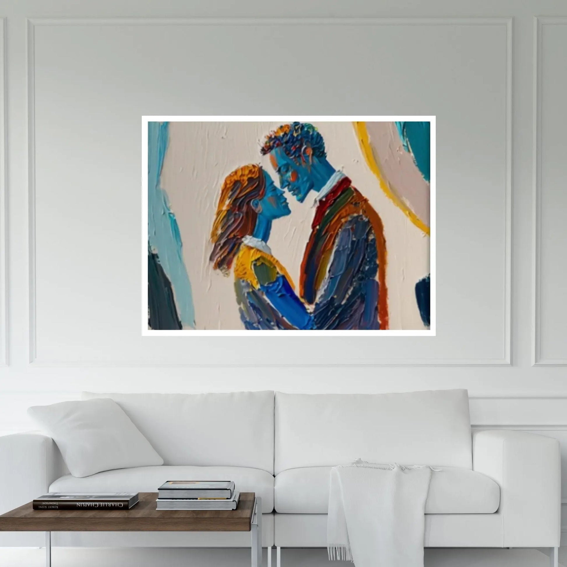 Love Canvas Decor, Hugging Couples, Love Wall Decor, Kissing Man and Woman Art - Y Canvas