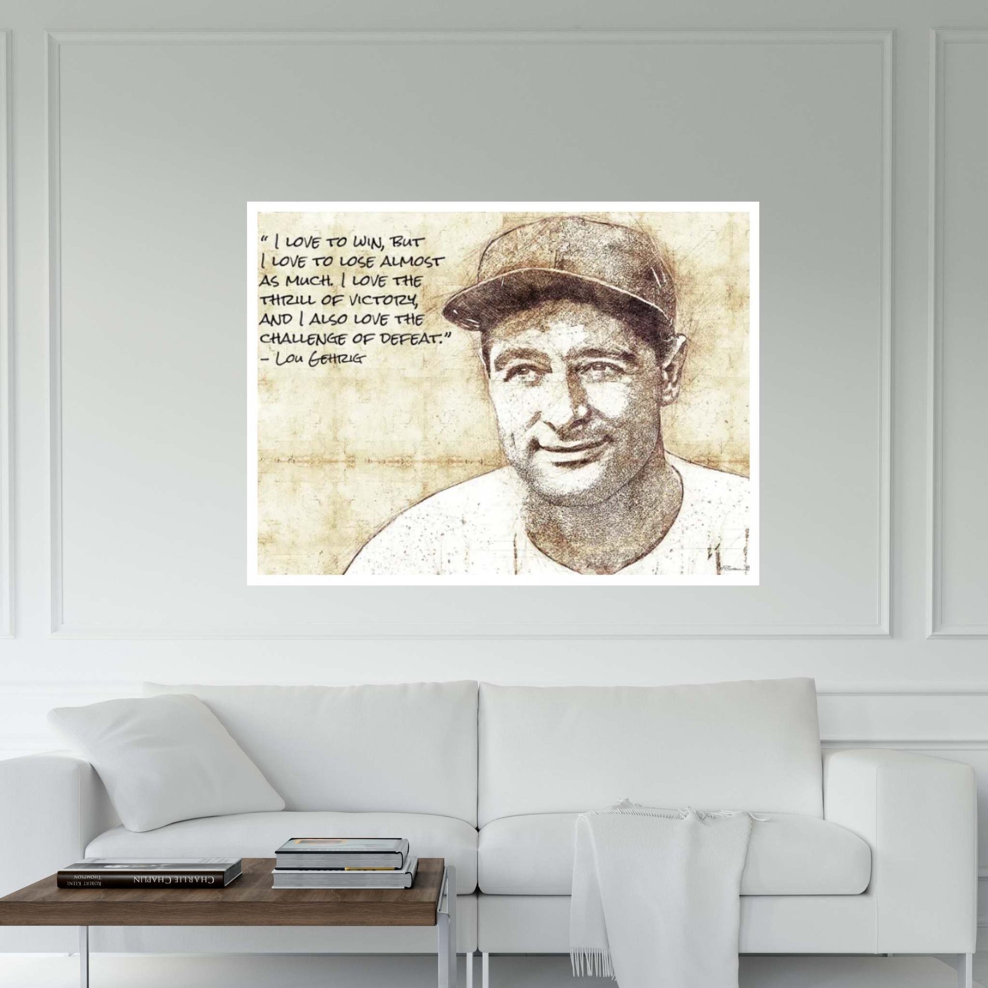 Lou Gehrig Sketch Canvas Wall Art - Y Canvas