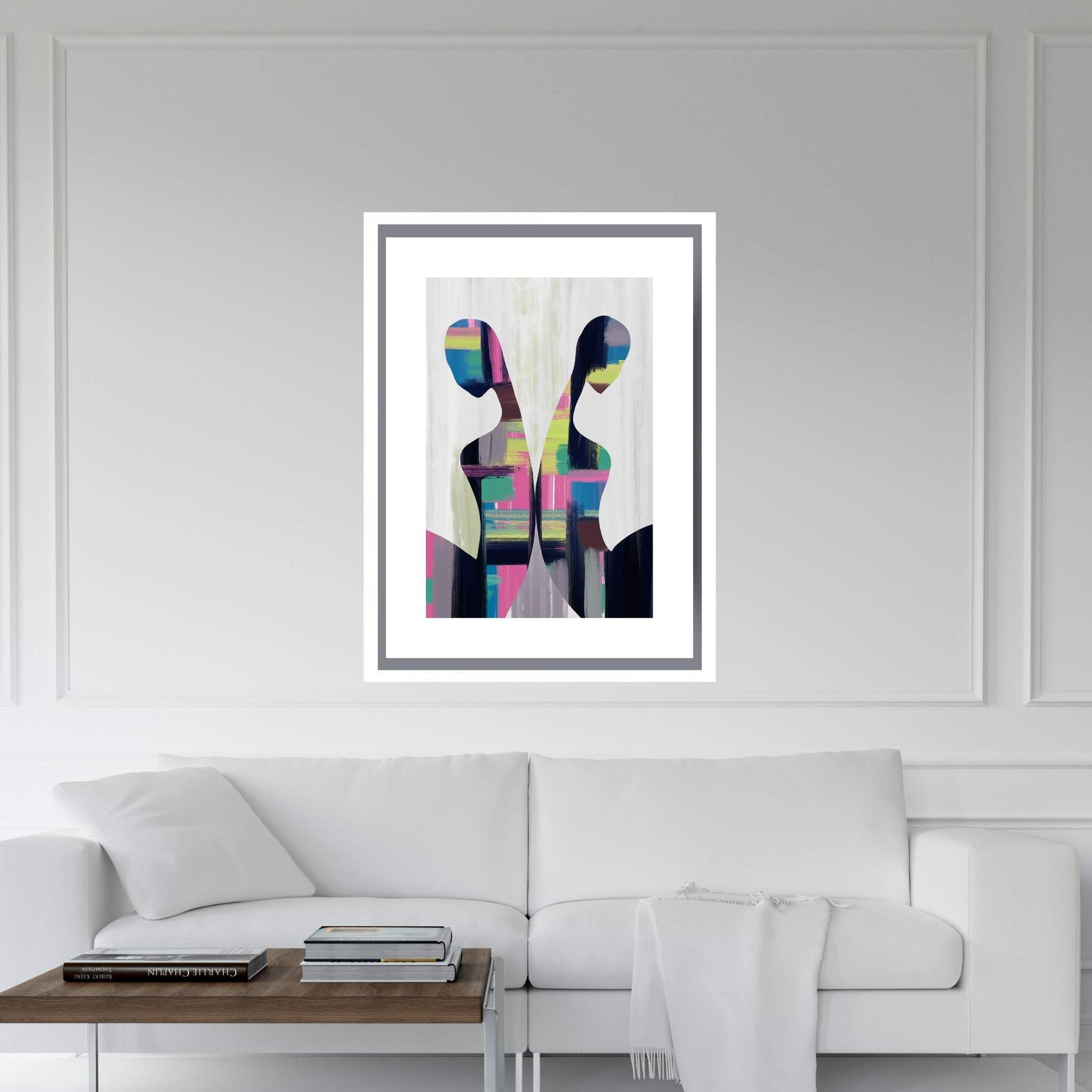 Popular Modern Cartoons Two People Alone Woman - Man Canvas Wall Art - Y Canvas