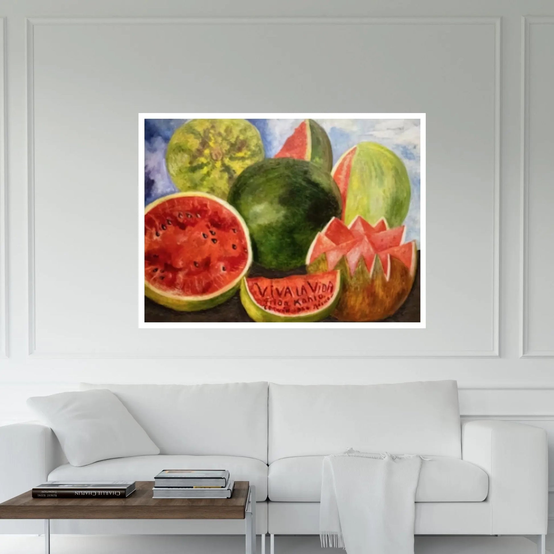 Rare Frida Kahlo Viva La Vida Canvas Wall Art Print, Vintage Frida Kahlo Print,Frida Kahlo Exhibition Print - Y Canvas