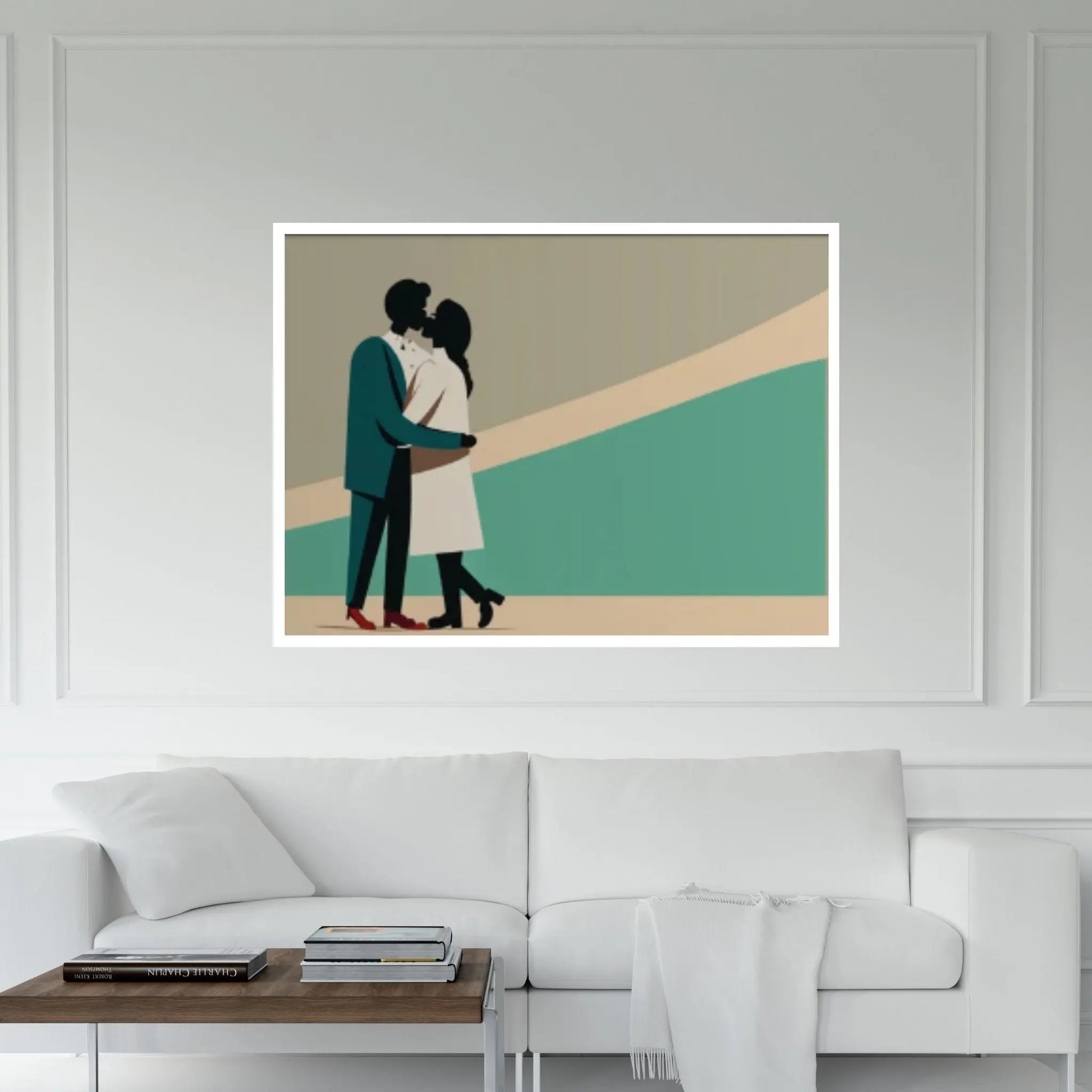 Love Canvas Decor, Hugging Couples, Love Wall Decor, Kissing Man and Woman Art - Y Canvas