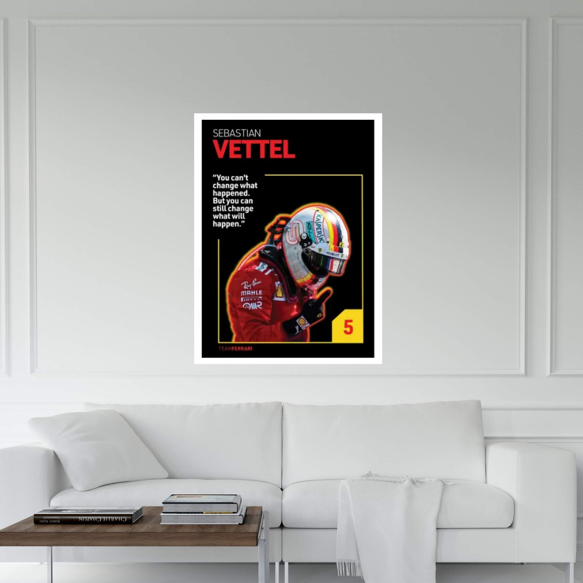 Sebastian Vettel (Black) Canvas Wall Art - Y Canvas