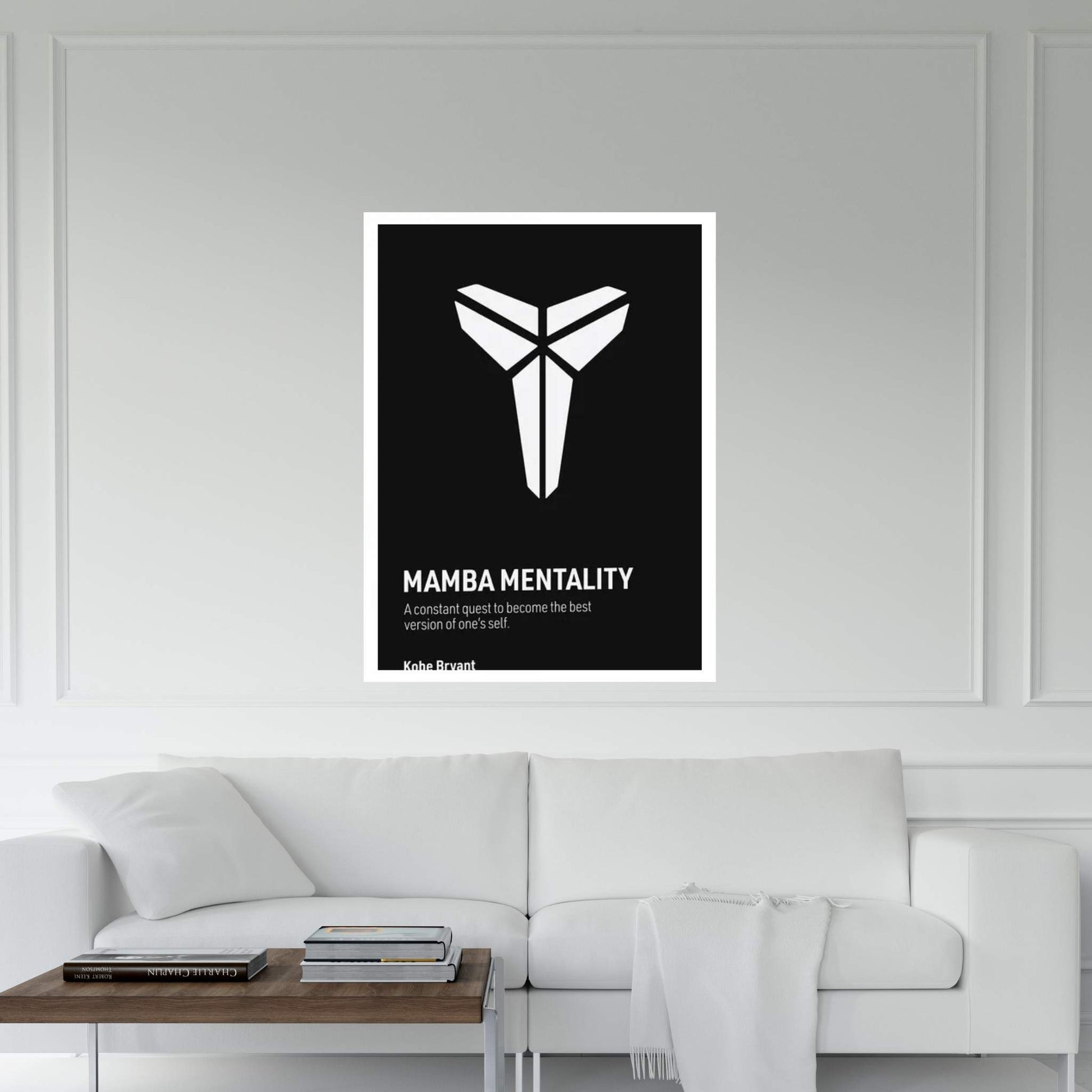 Mamba Mentality (Black/ White) Canvas Wall Art - Y Canvas
