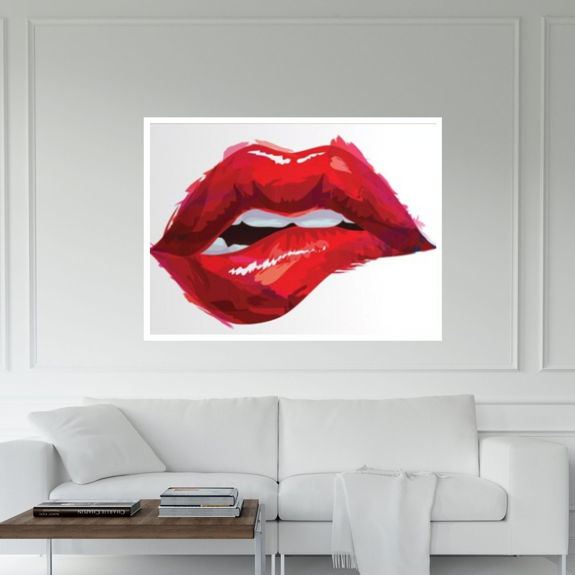 Large Sexy Red Lips Print on Canvas, Christmas Gift - Y Canvas