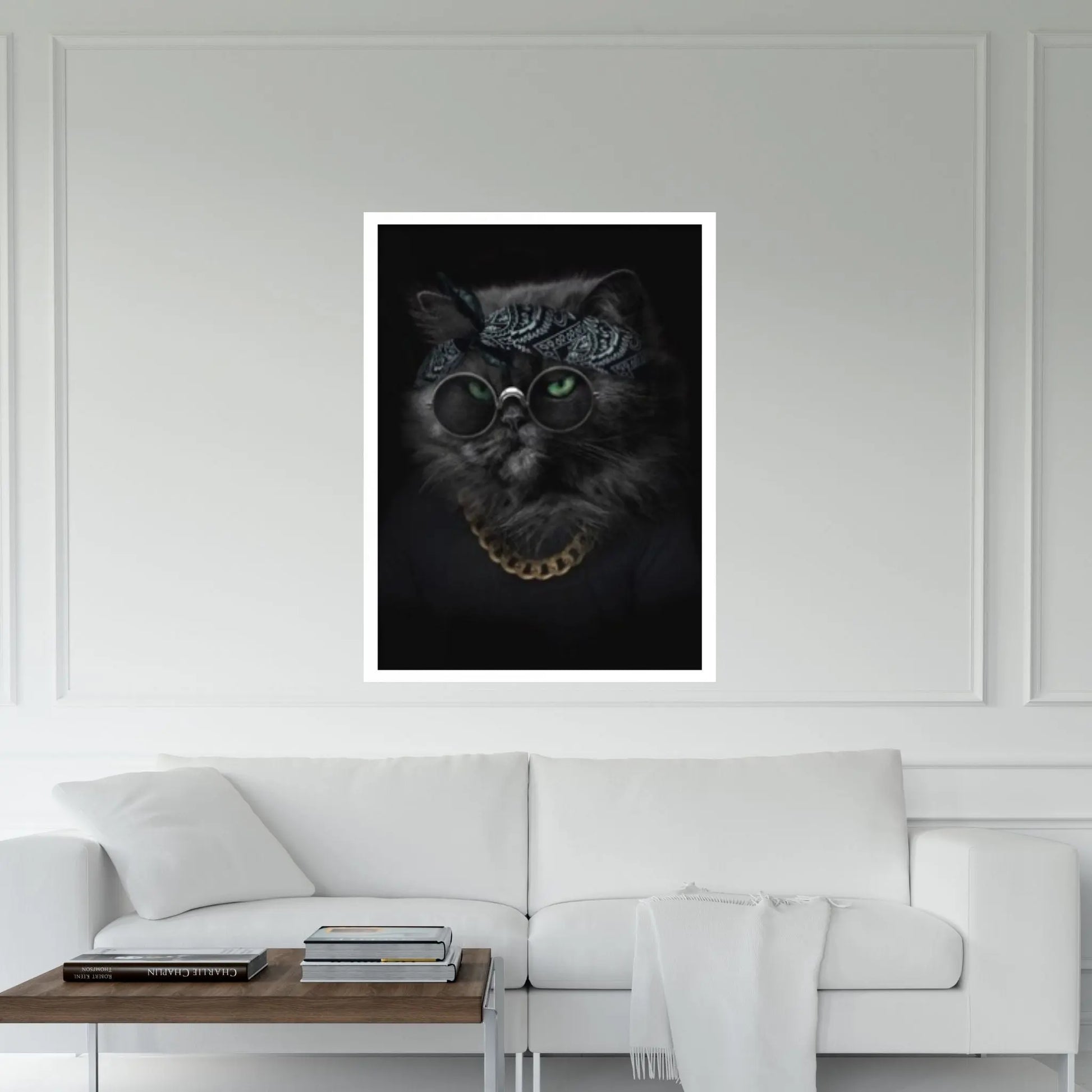Boss Cat Wall Art, Cat Canvas,Pop Art Wall Art, Animal Wall Art, Gangster Cat Canvas - Y Canvas