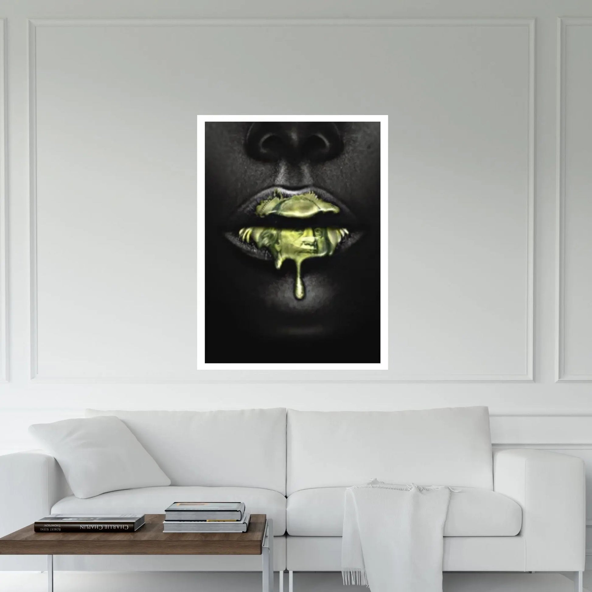 Home Decor Money Lipstick HD Print Sexy African Woman Paintings Picture Wall Art Nordic Modular Canvas Poster - Y Canvas