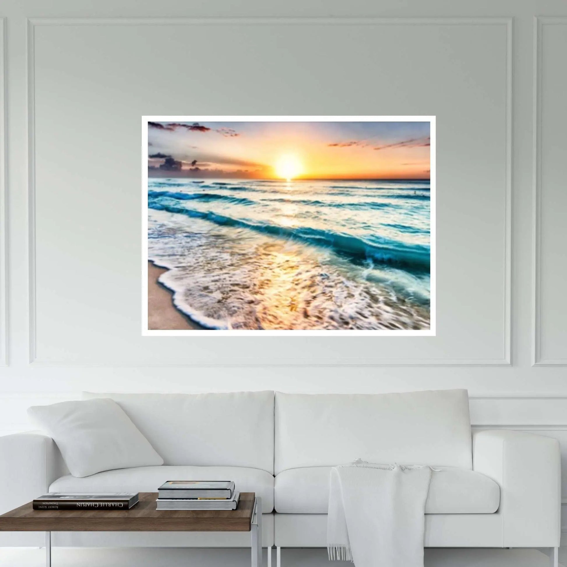 Sea beach ocean white sand Canvas Wall Art Design - Y Canvas