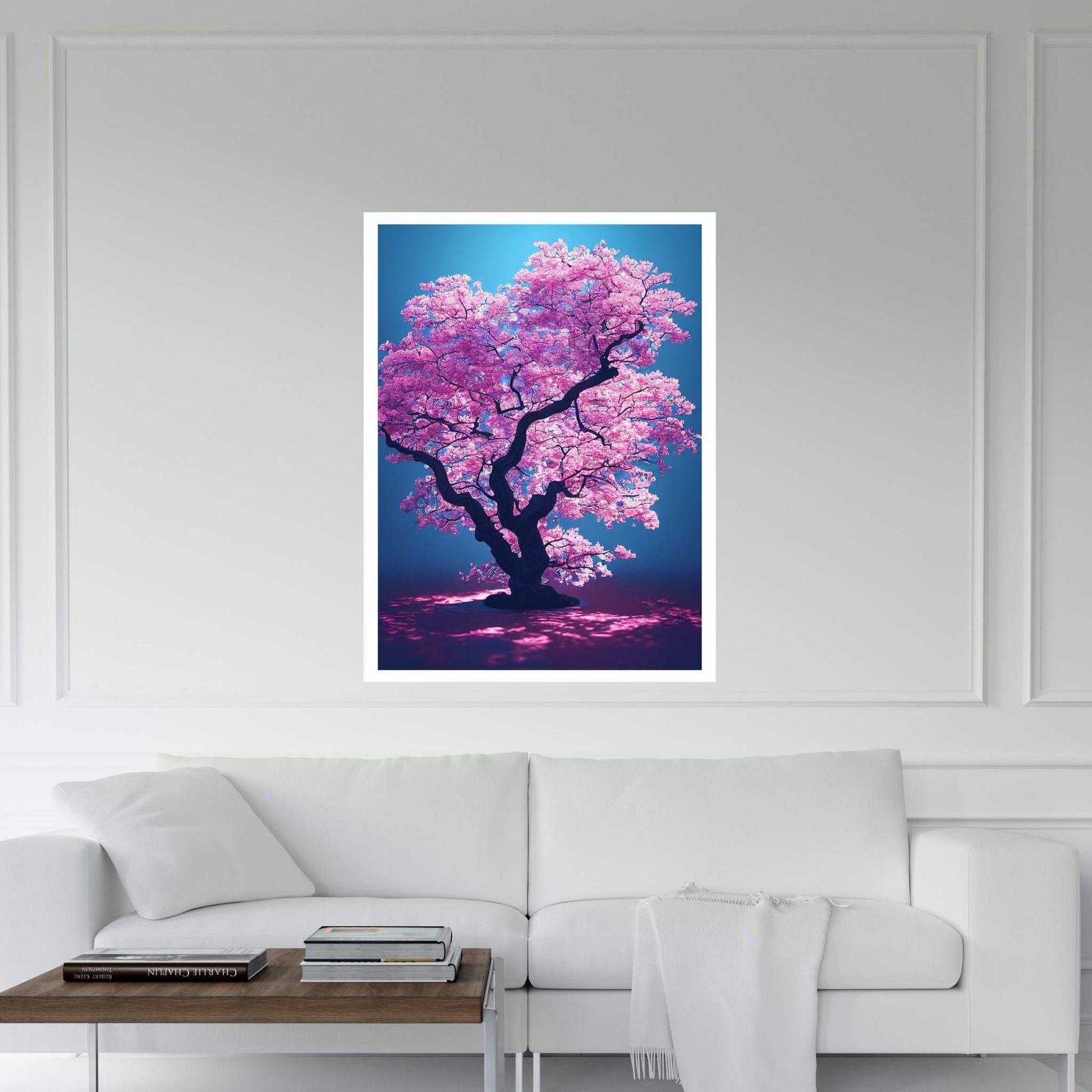 Pink Japanese Tree, Landscape Canvas Wall Art - Y Canvas