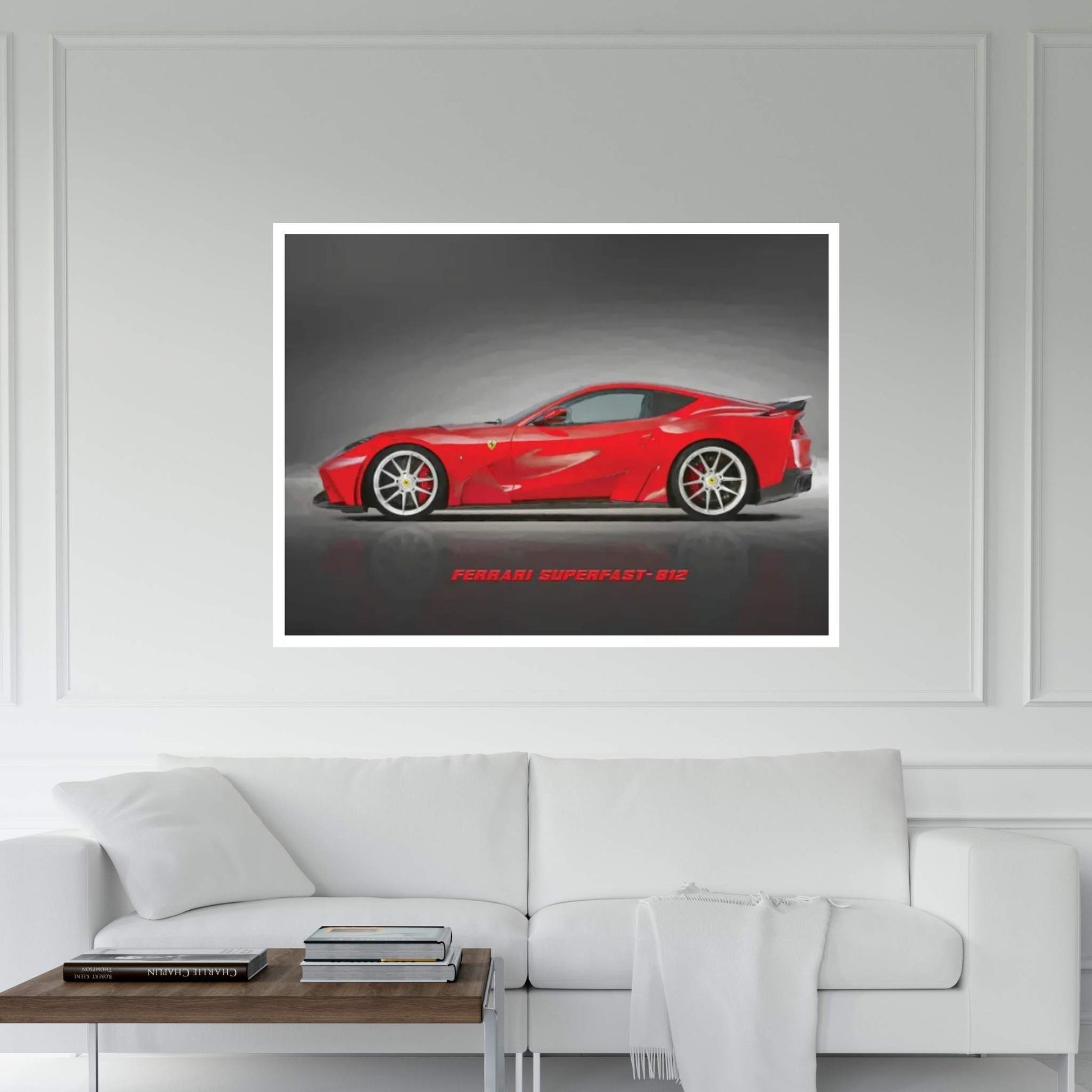 Ferrari Superfast 812 In Watercolor Canvas Wall Art - Y Canvas