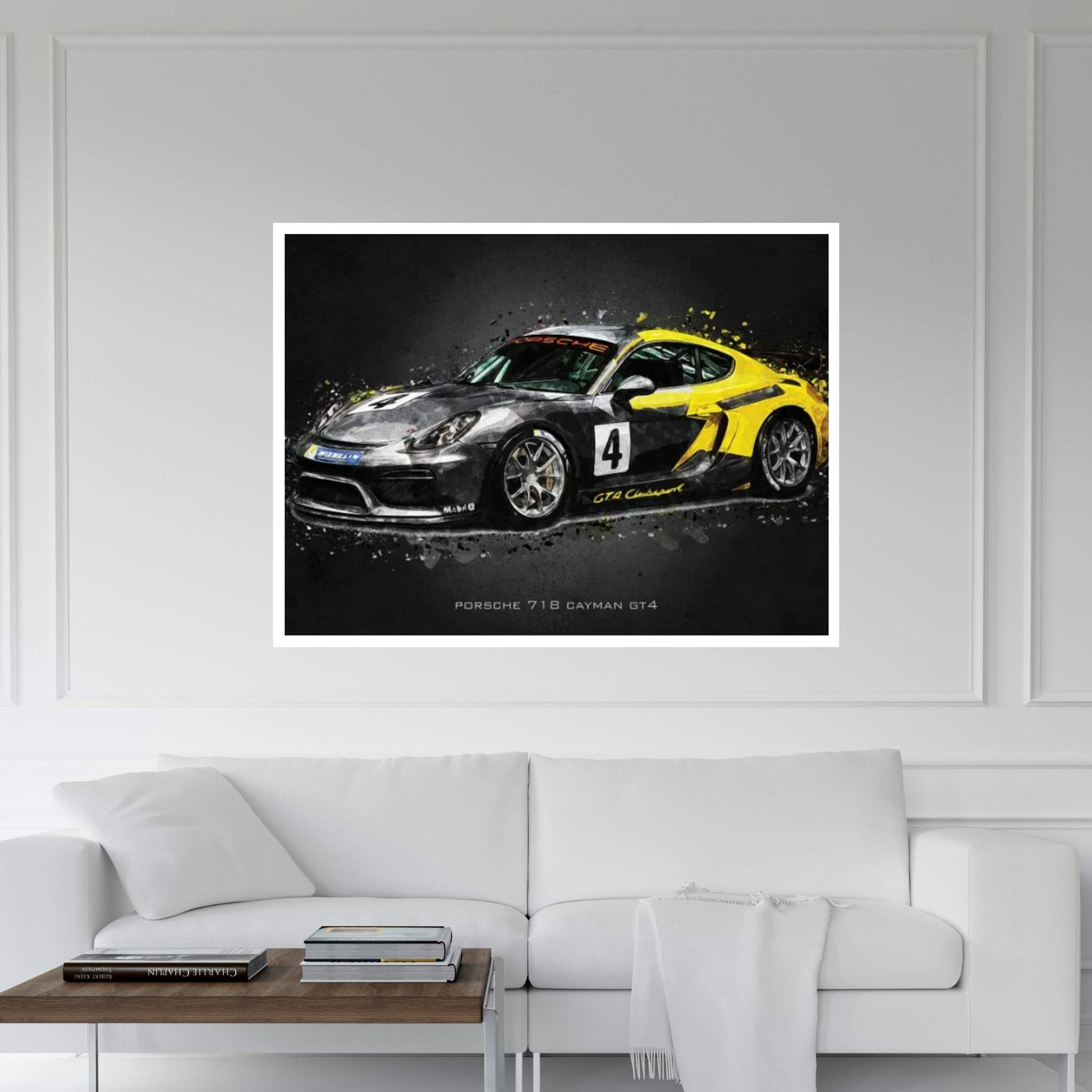 Porsche 718 Cayman GT4 Canvas Wall Art - Y Canvas