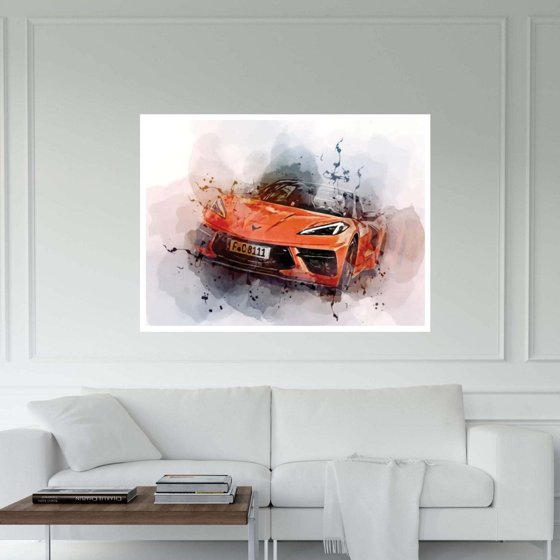 Chevrolet Corvette Stingray Convertible Road 2022 Canvas Wall Art - Y Canvas