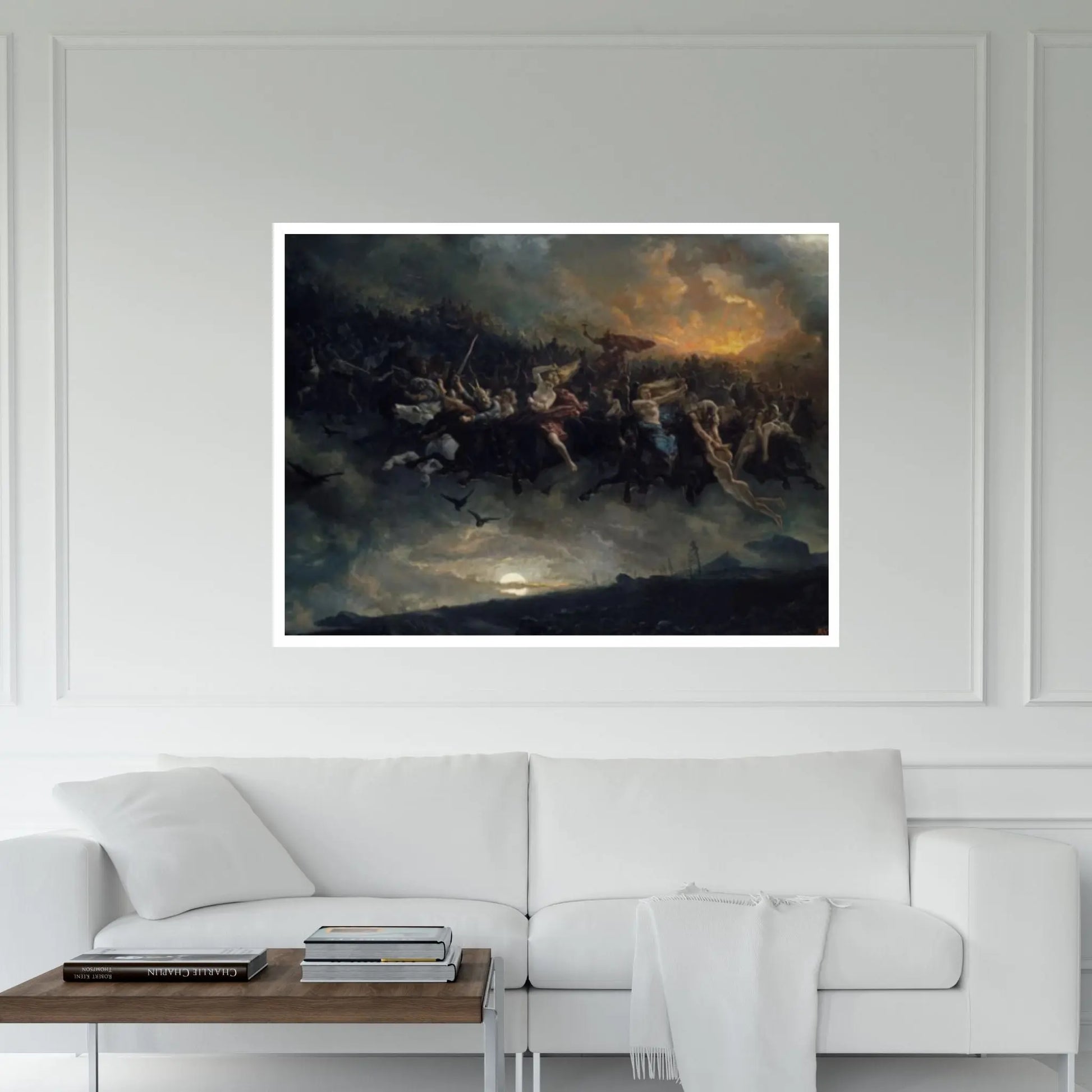 Peter Nicolai : Arbo The Wild Hunt of Odin (Aasgaardreien) (1872) Canvas Wall Art Print Poster - Y Canvas