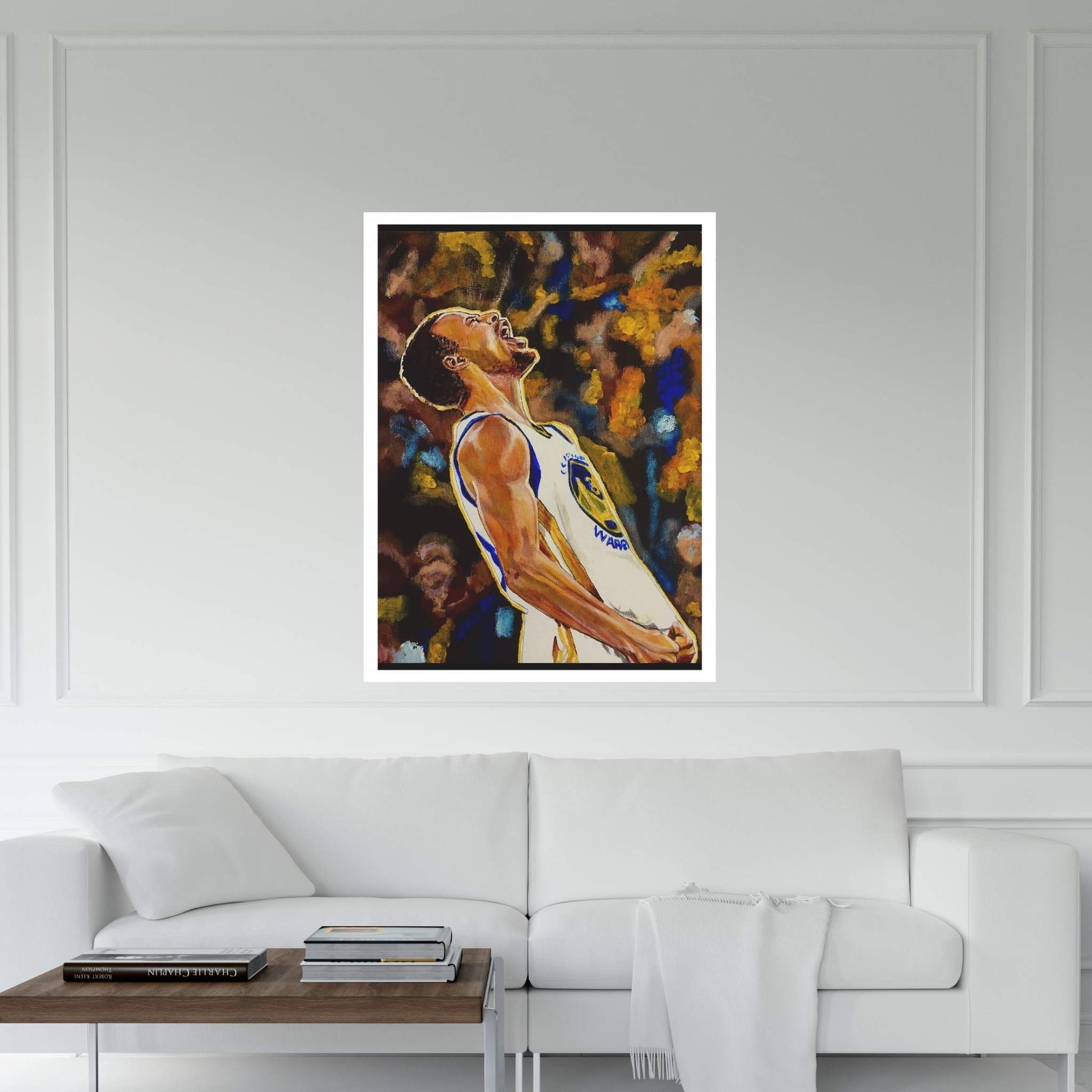 Steph Curry - Victory Canvas Wall Art - Y Canvas