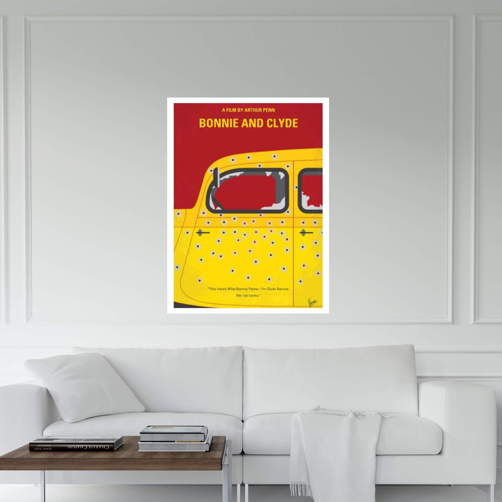 Bonnie And Clyde Minimal Movie Poster Canvas Wall Art - Y Canvas