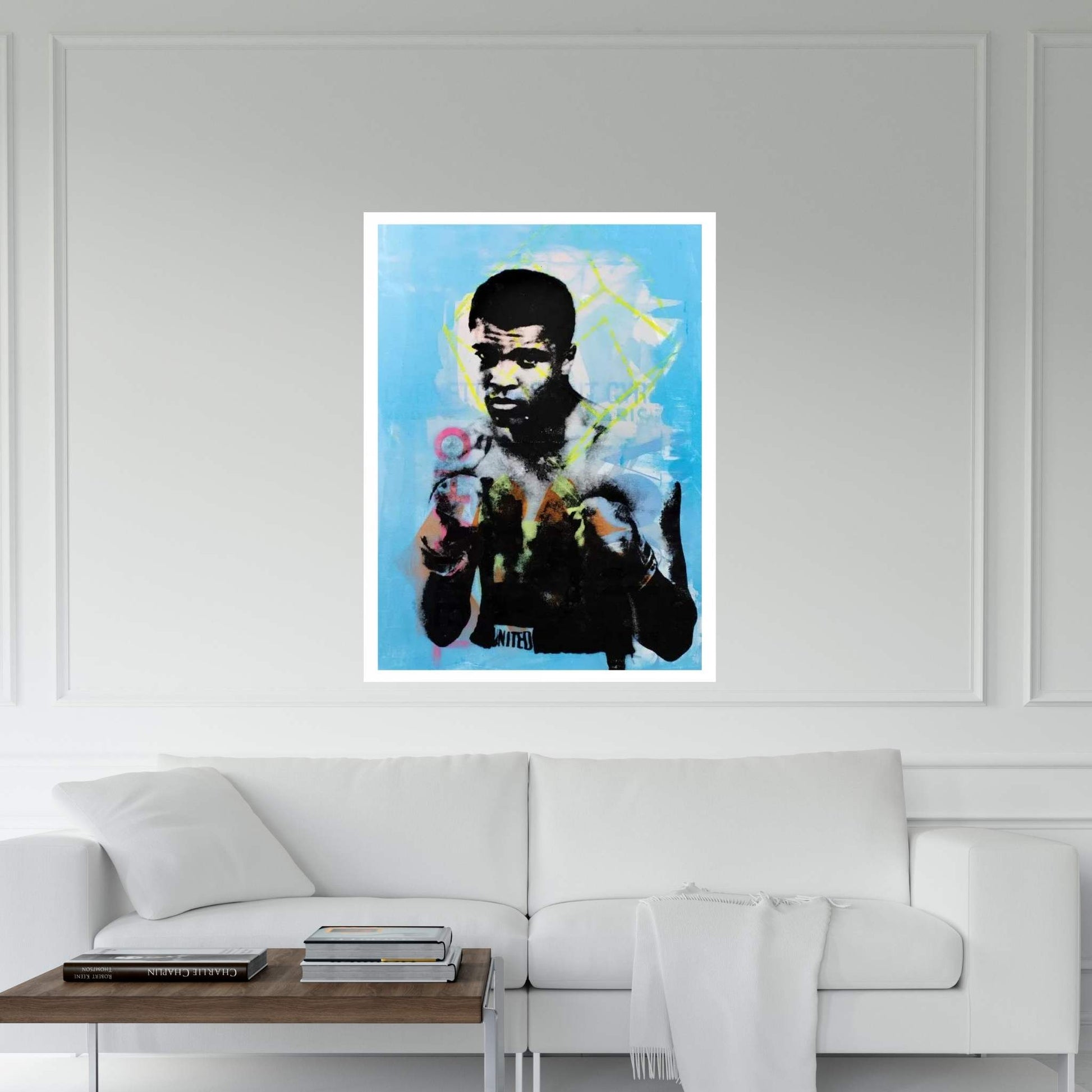 Muhammad Ali - Blue Canvas Wall Art - Y Canvas