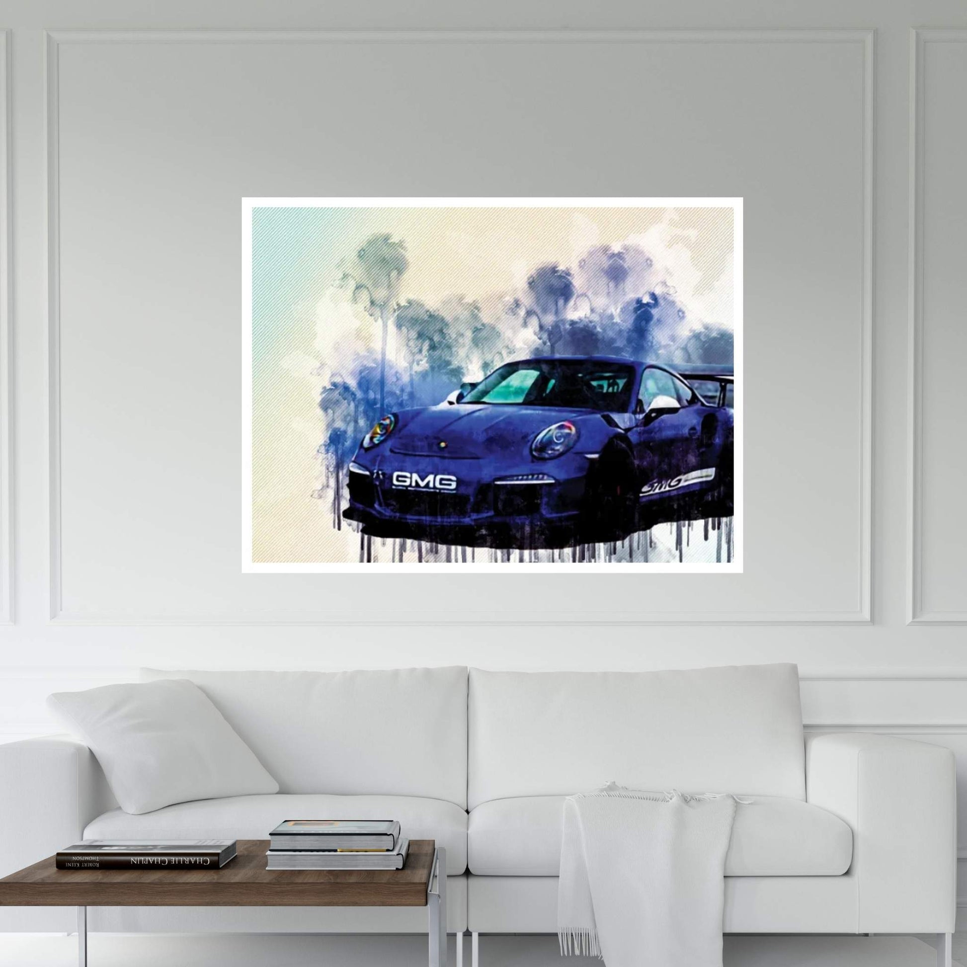 Porsche 911 Gt3Rs Tuning Blue Sports German Sports Cars Canvas Wall Art - Y Canvas