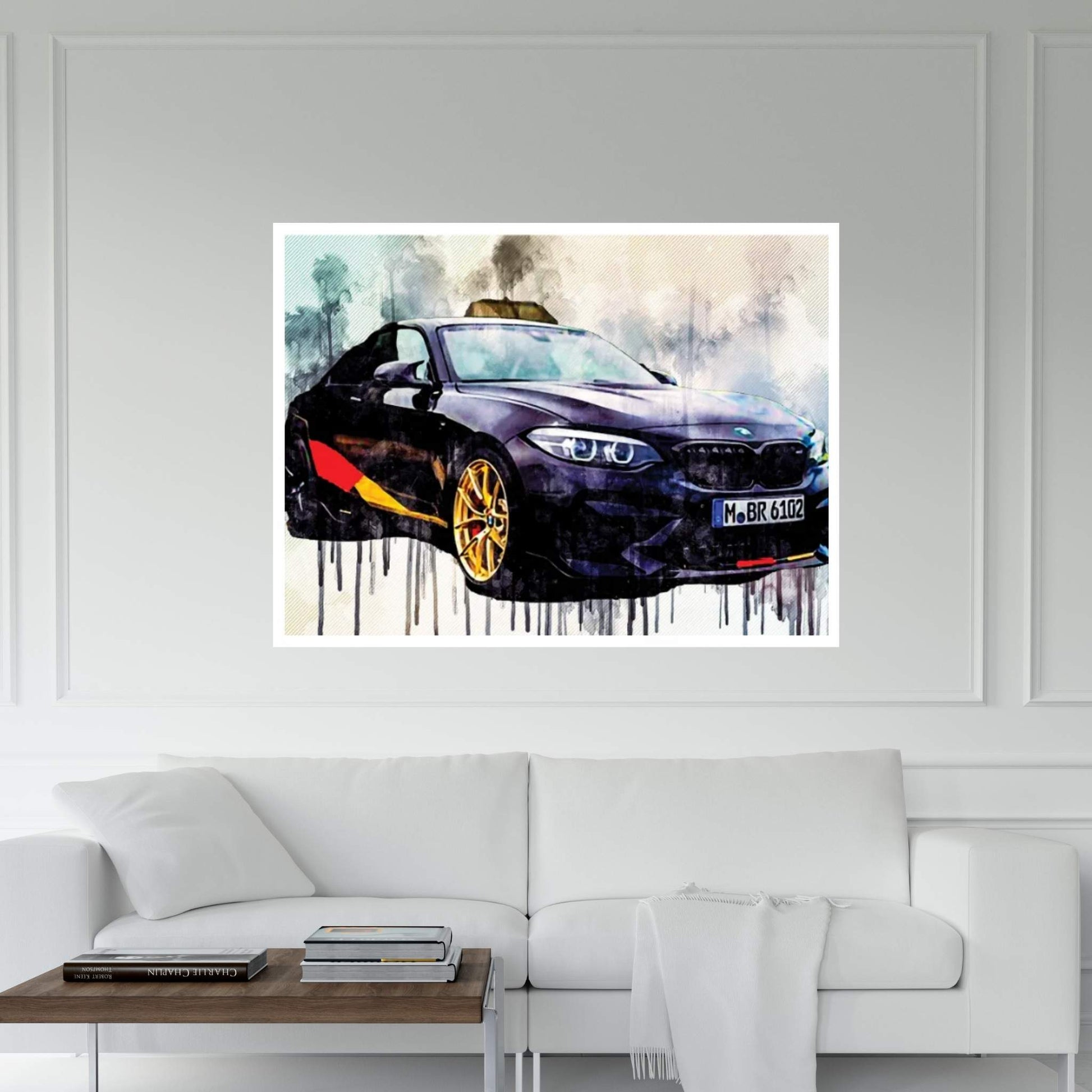 Bmw M2 2018 M Performance Competition Black Sports Front View Tuning Canvas Wall Art - Y Canvas