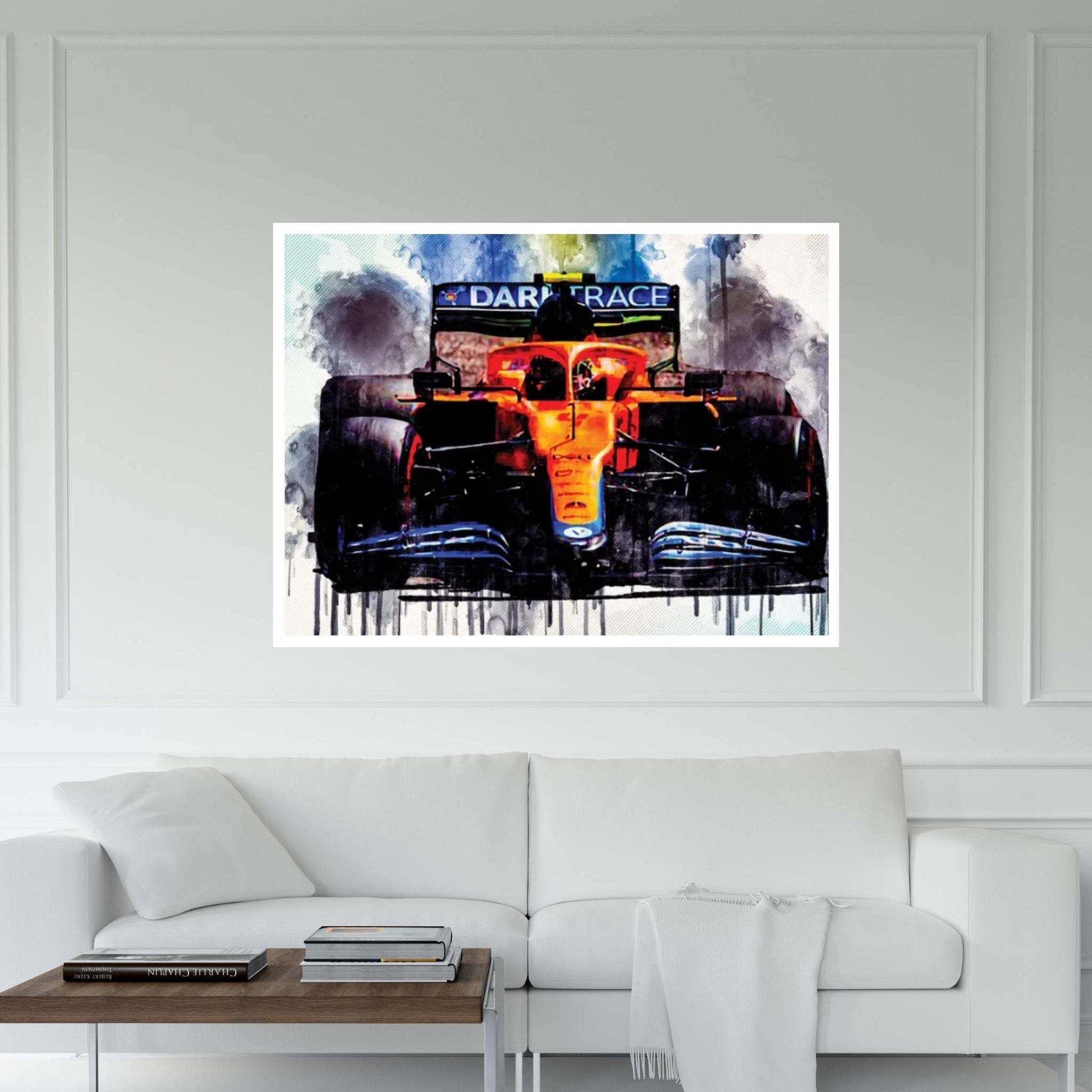 Lando Norris Raceway Mclaren Mcl35M On Track Formula 1 2021 F1 Cars Sportscars Canvas Wall Art - Y Canvas