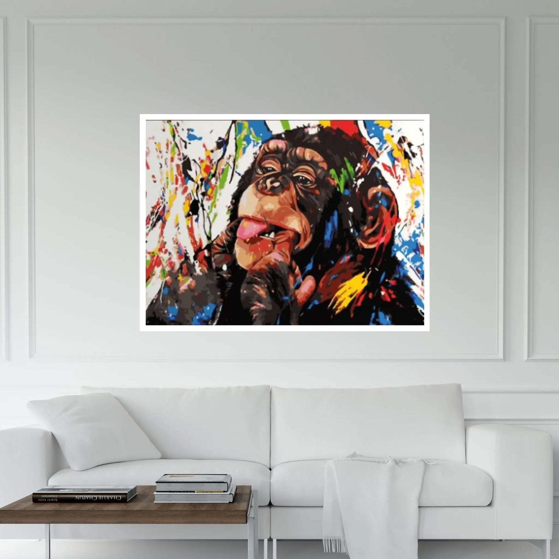 Banksy Poster, Colourful Monkey Wall Canvas, Street Graffiti Decor, Graffiti Canvas Painting - Y Canvas