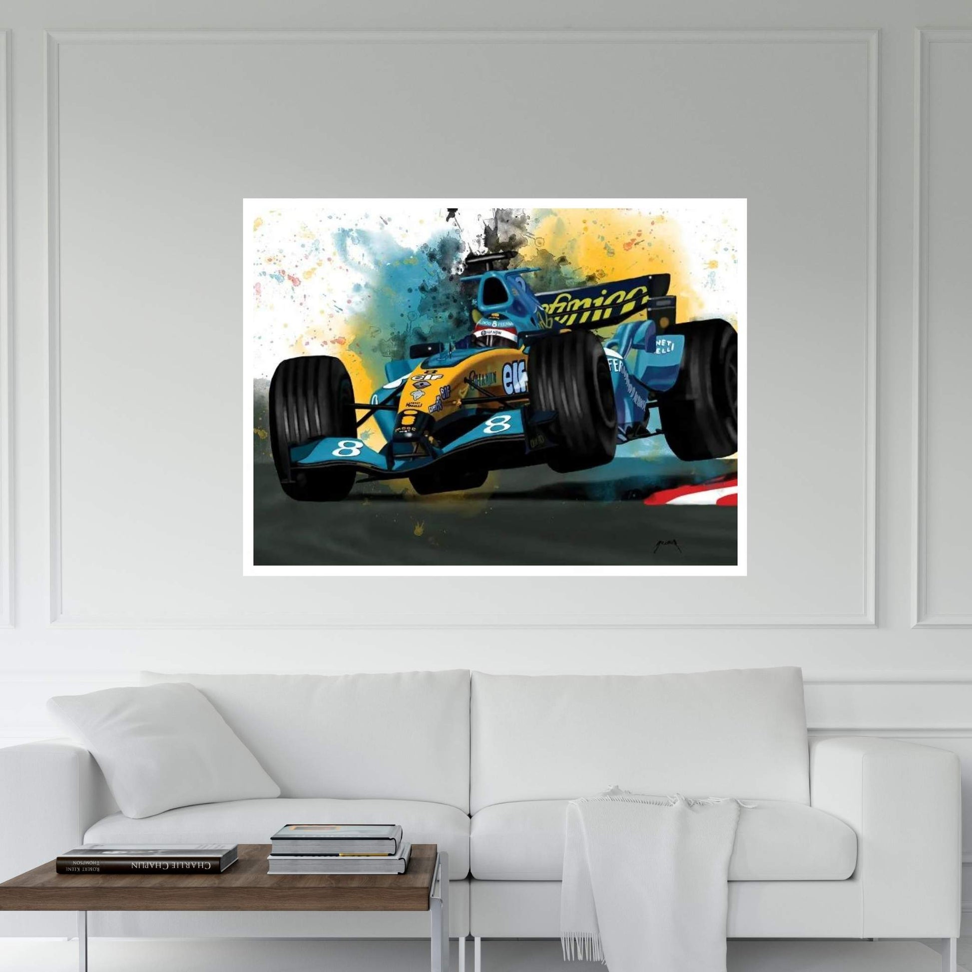 Alonso's Racecar Canvas Wall Art - Y Canvas
