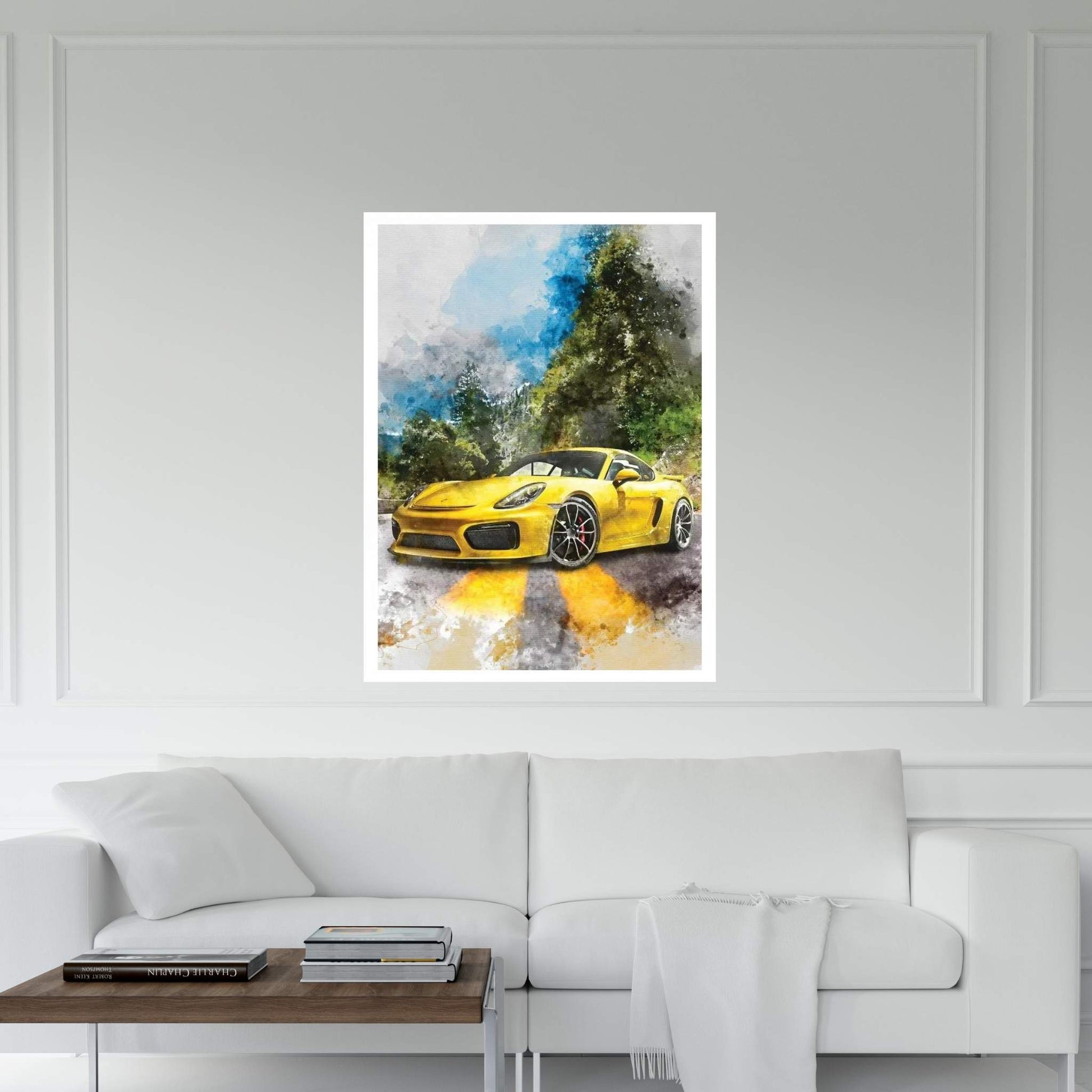Porsche Cayman GT4 Canvas Wall Art - Y Canvas