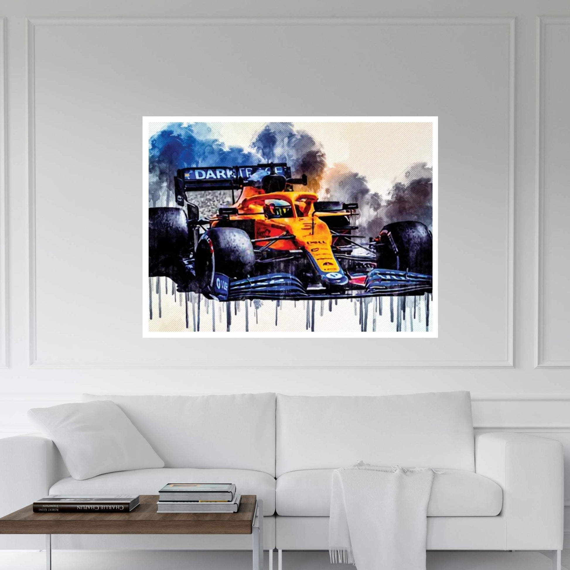 Daniel Ricciardo Mclaren Mcl35M On Track Raceway Formula 1 2021 F1 Cars Sportscars Canvas Wall Art - Y Canvas