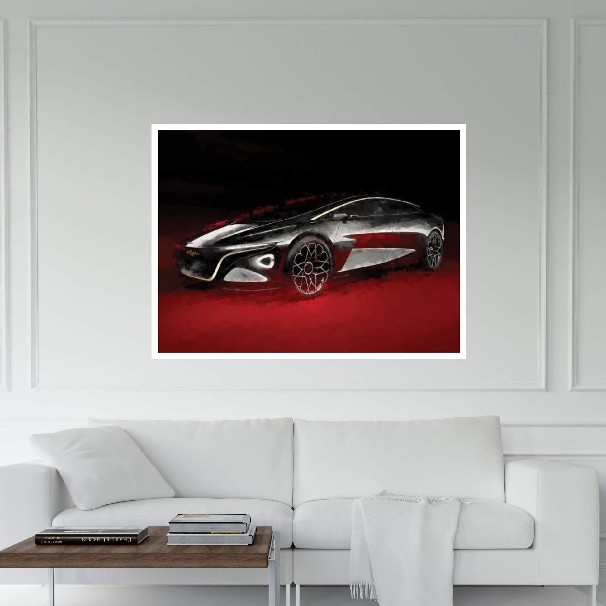 Aston Martin Concept Watercolor Canvas Wall Art - Y Canvas